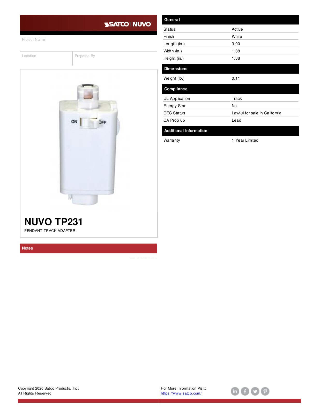 Nuvo Lighting OUV4819 Specifications - ManualMachine.com