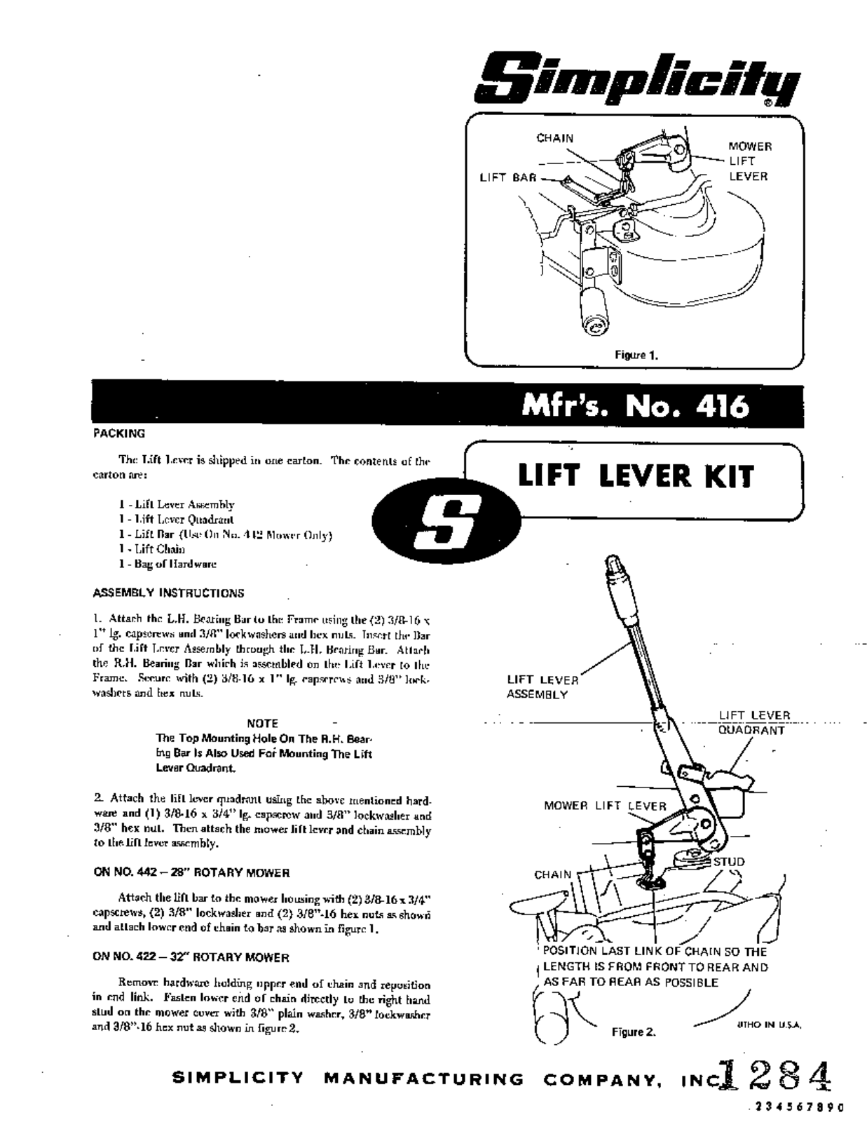 Simplicity 416 User Manual