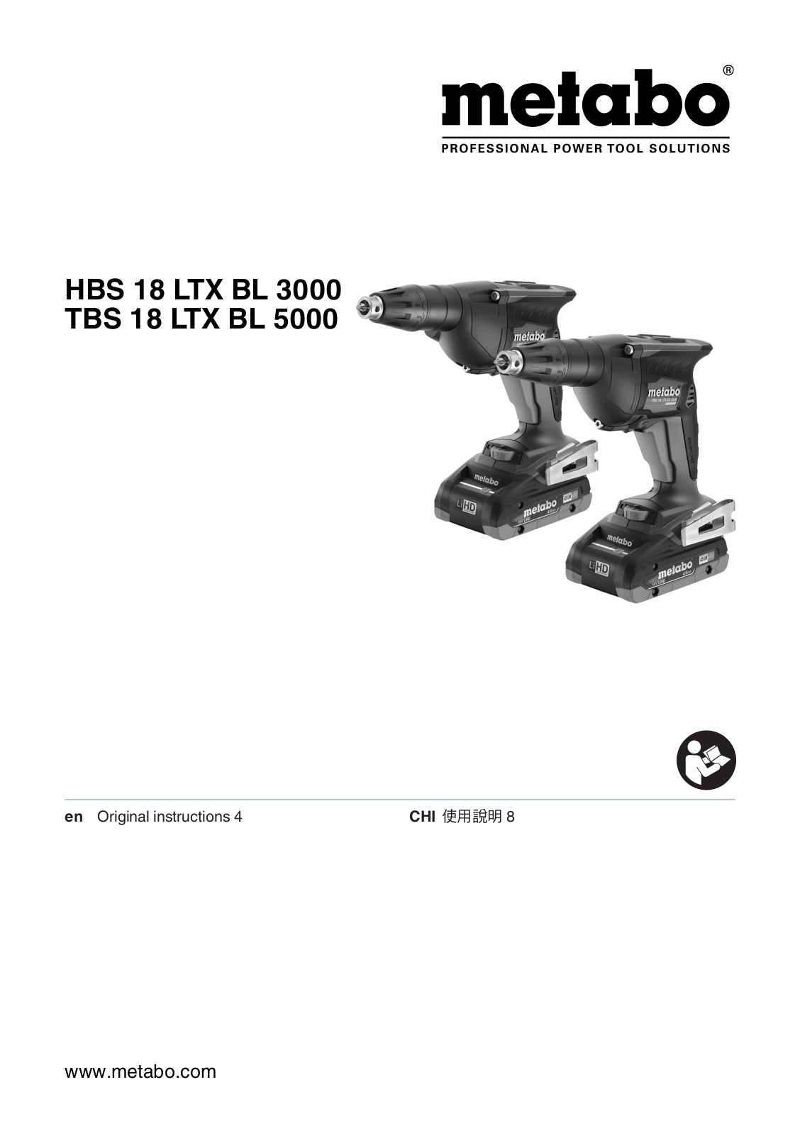 Metabo HBS 18 LTX BL 3000, TBS 18 LTX BL 5000 User guide - ManualMachine.com