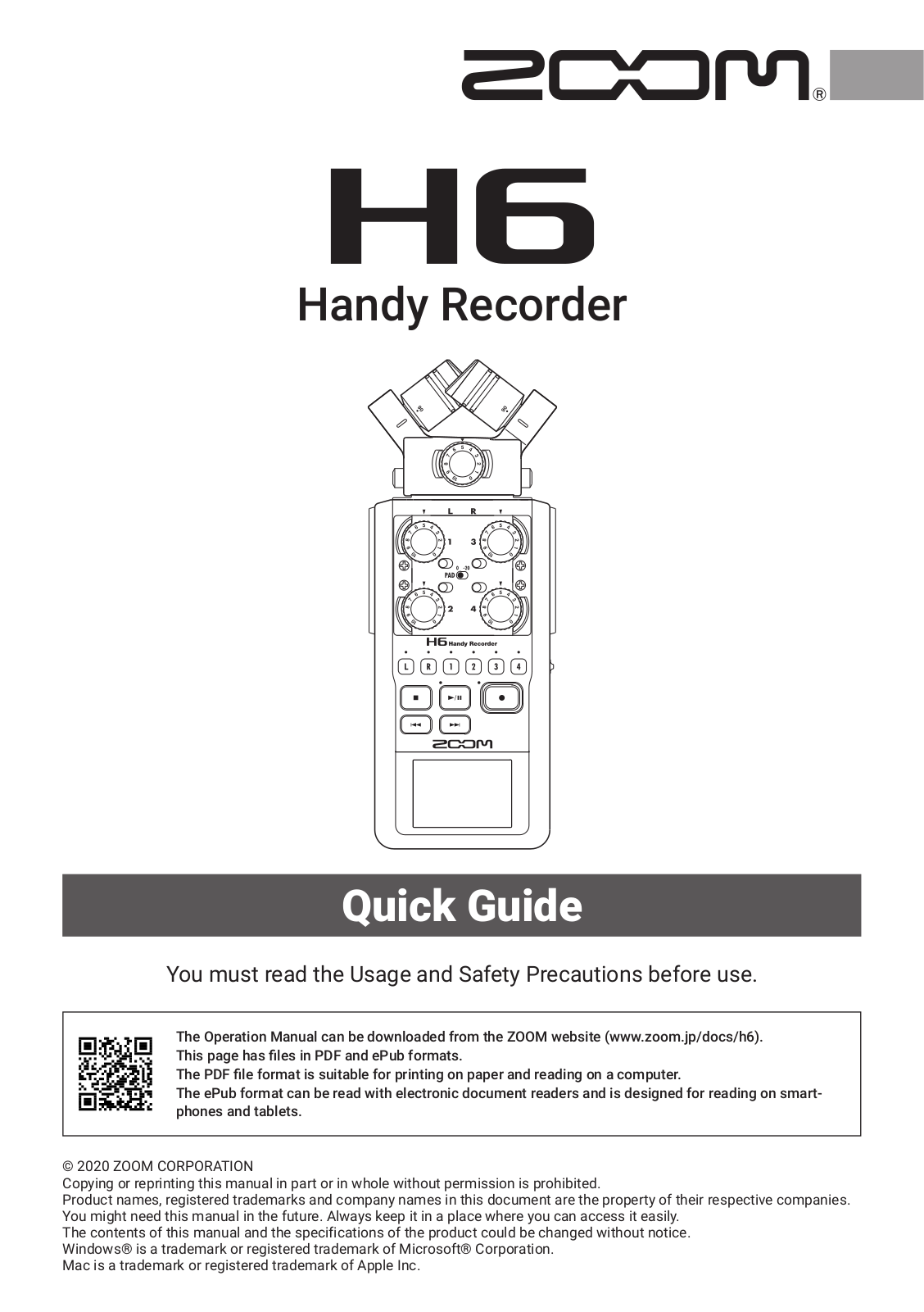 Zoom H6 User Manual