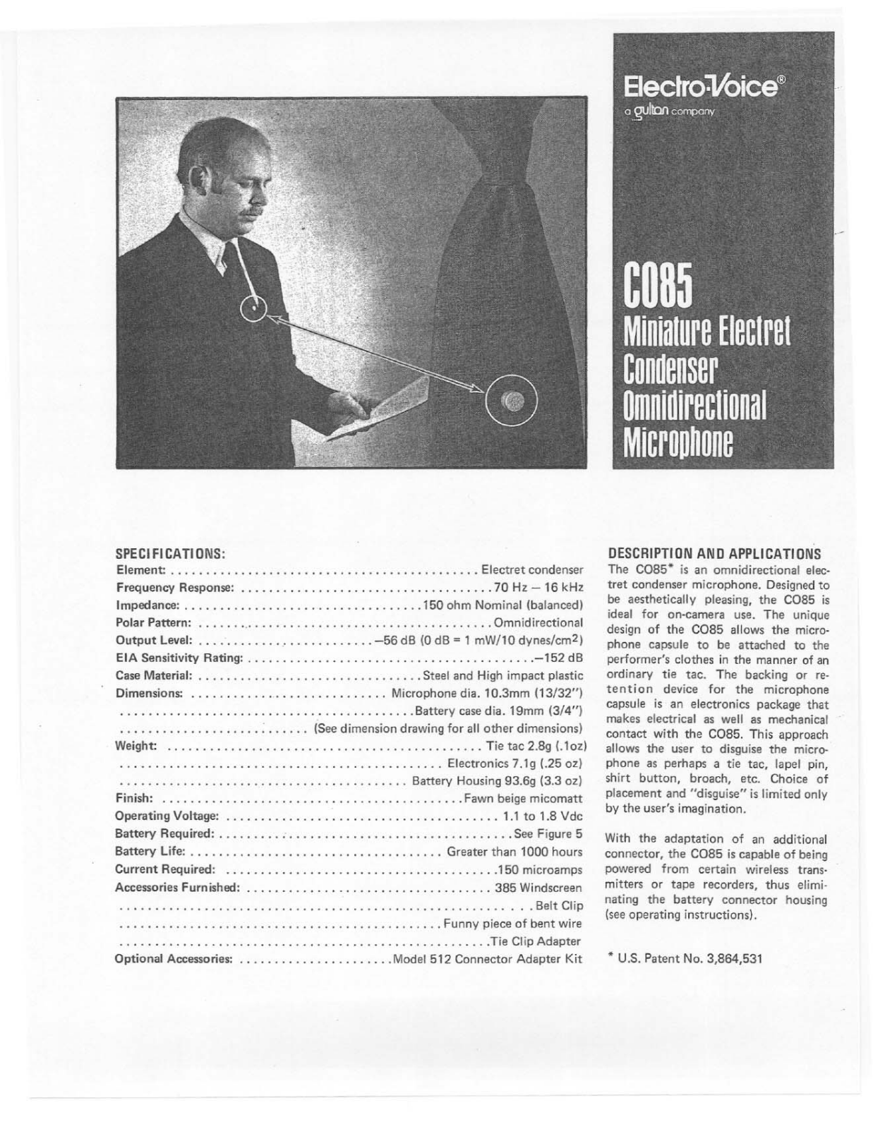 Electro-voice CO85 User Manual