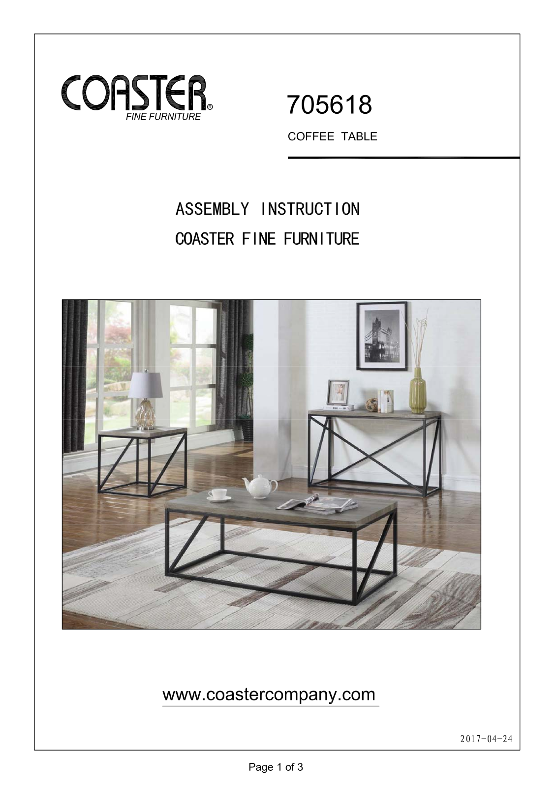 Coaster 705618 Assembly Guide - ManualMachine.com