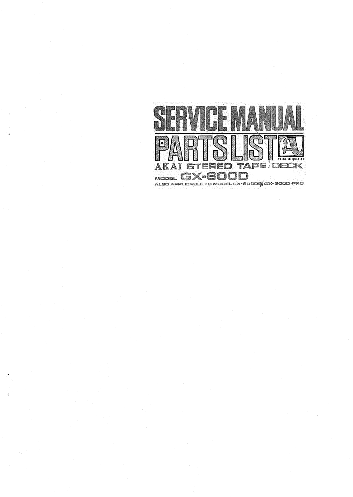Akai GX-600-D Service manual