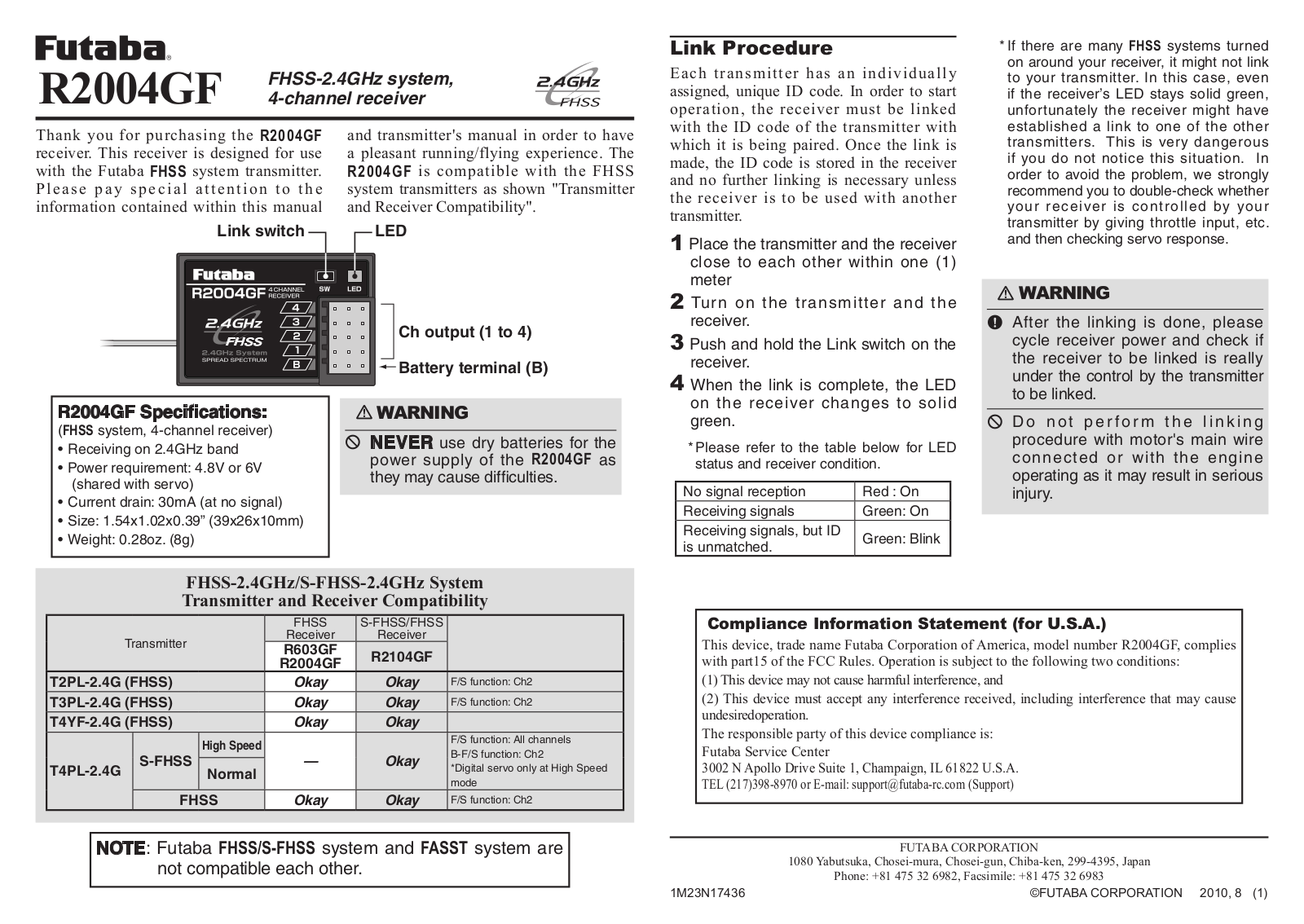 Futaba R2004GF User Manual