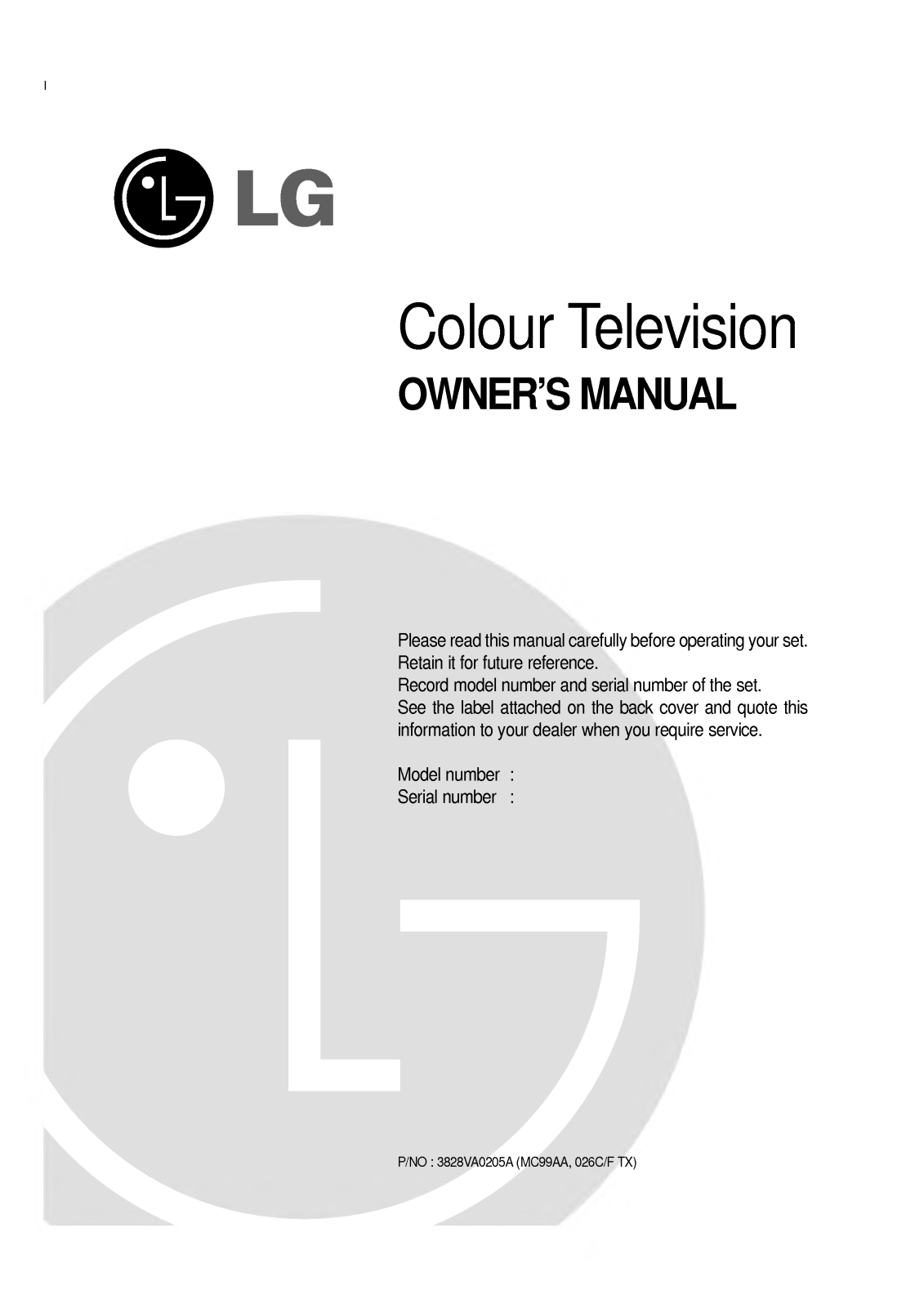 LG CT-34M20ET User Manual