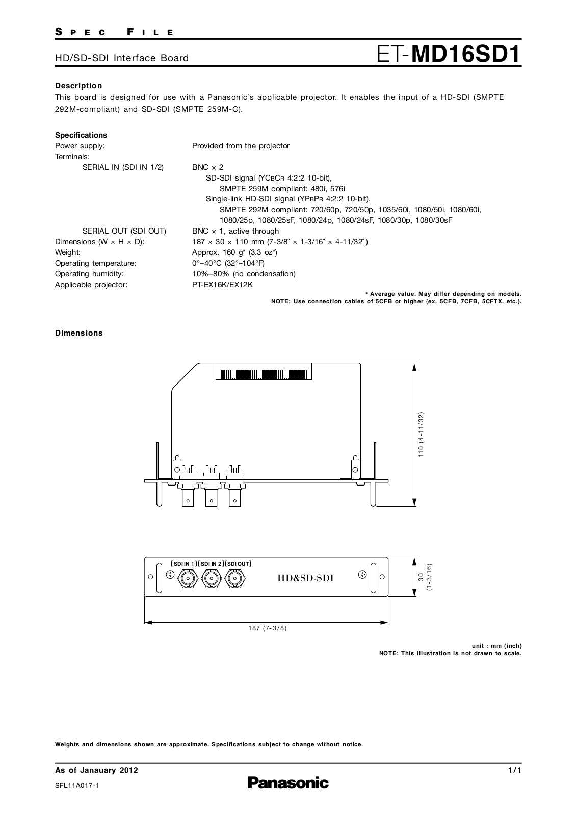 Panasonic ET-MD16SD1 User Manual