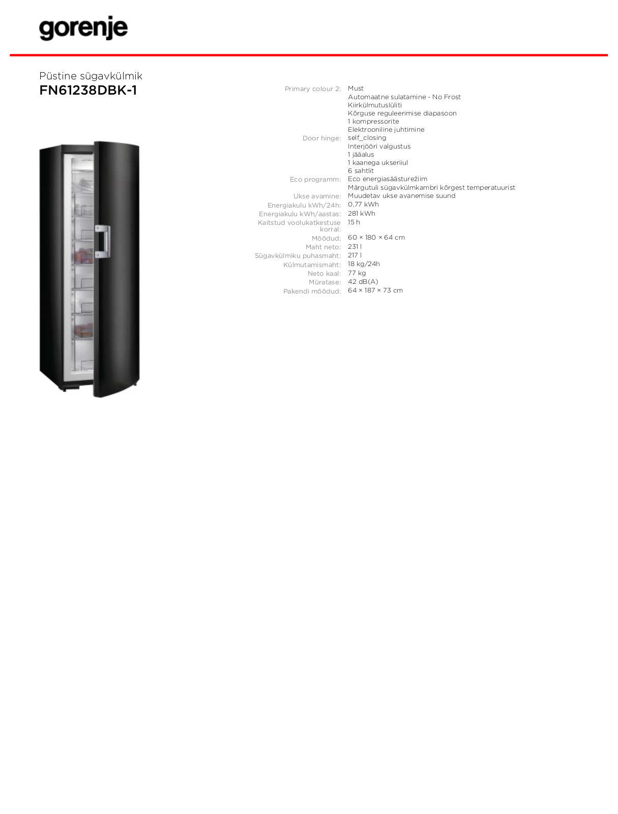 Gorenje FN61238DBK-1 BROCHURE