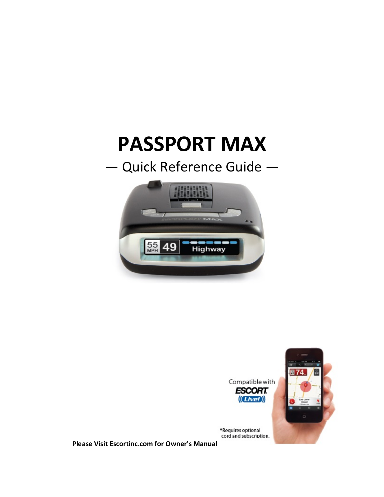 Escort orporated M5MAX User Manual - ManualMachine.com