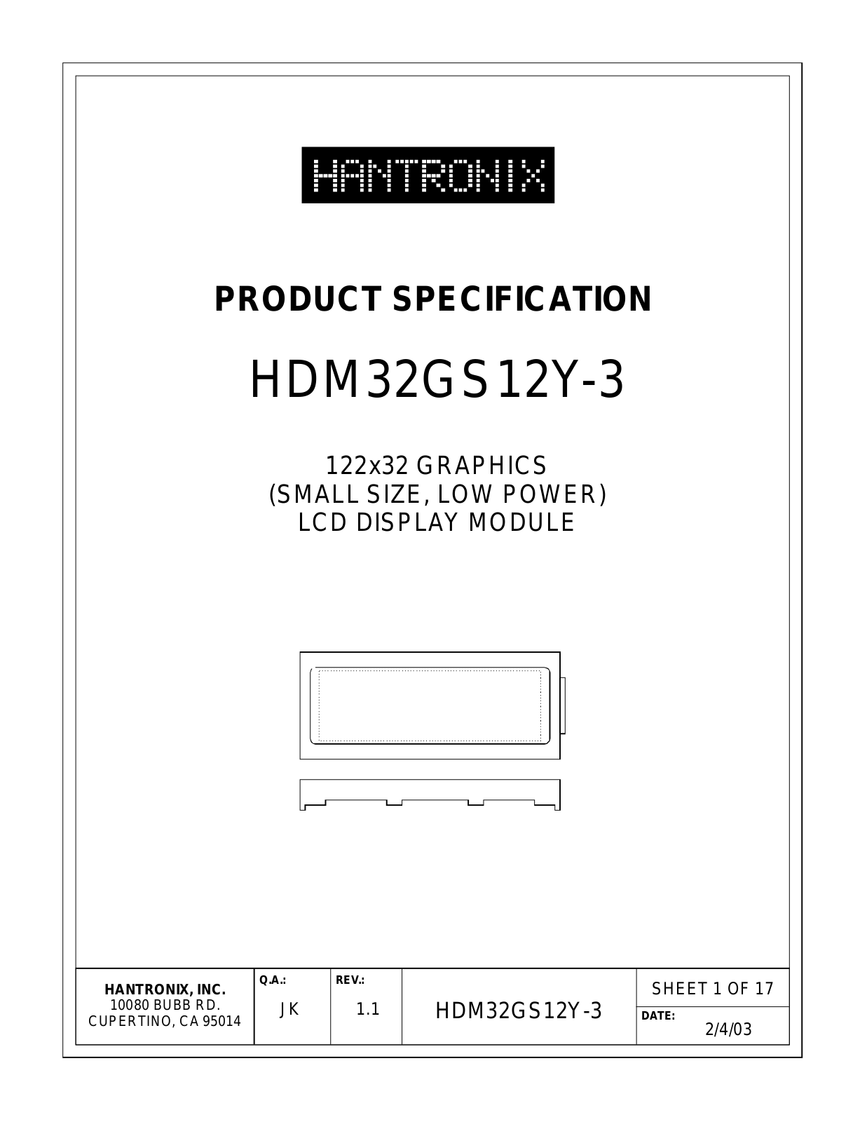 HANTRONIX HDM32GS12Y-3 Datasheet