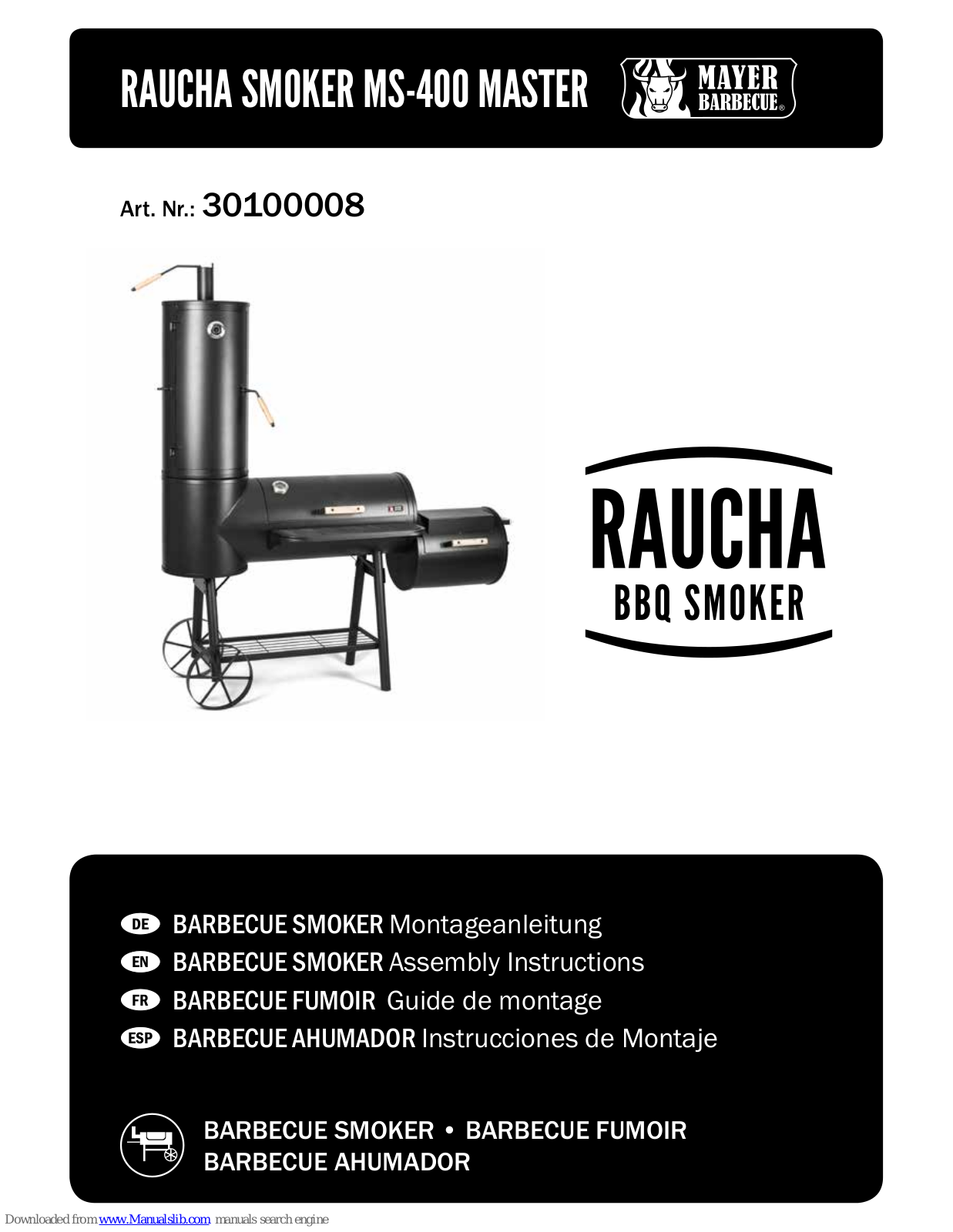 Mayer Barbecue MS-400 MASTER Assembly Instructions - ManualMachine.com