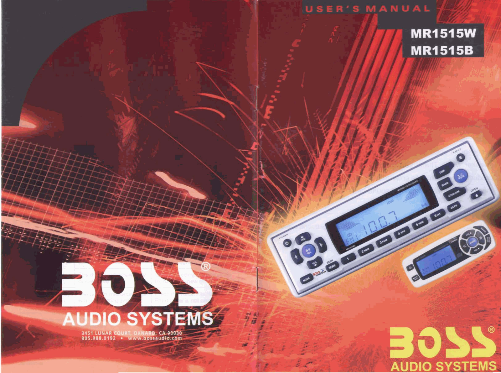 Boss Audio MR1515B, MR1515W User Manual