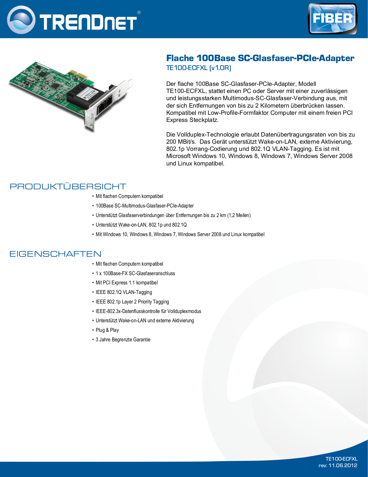 TRENDnet TE100-ECFXL User Manual