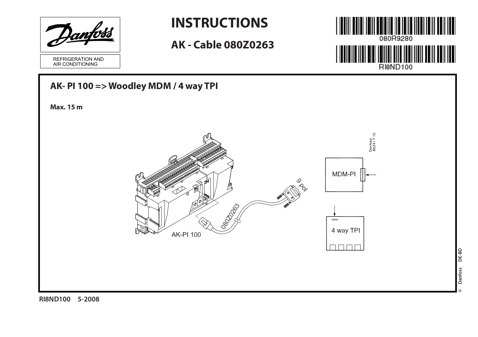 Danfoss AK- PI 100 Installation guide