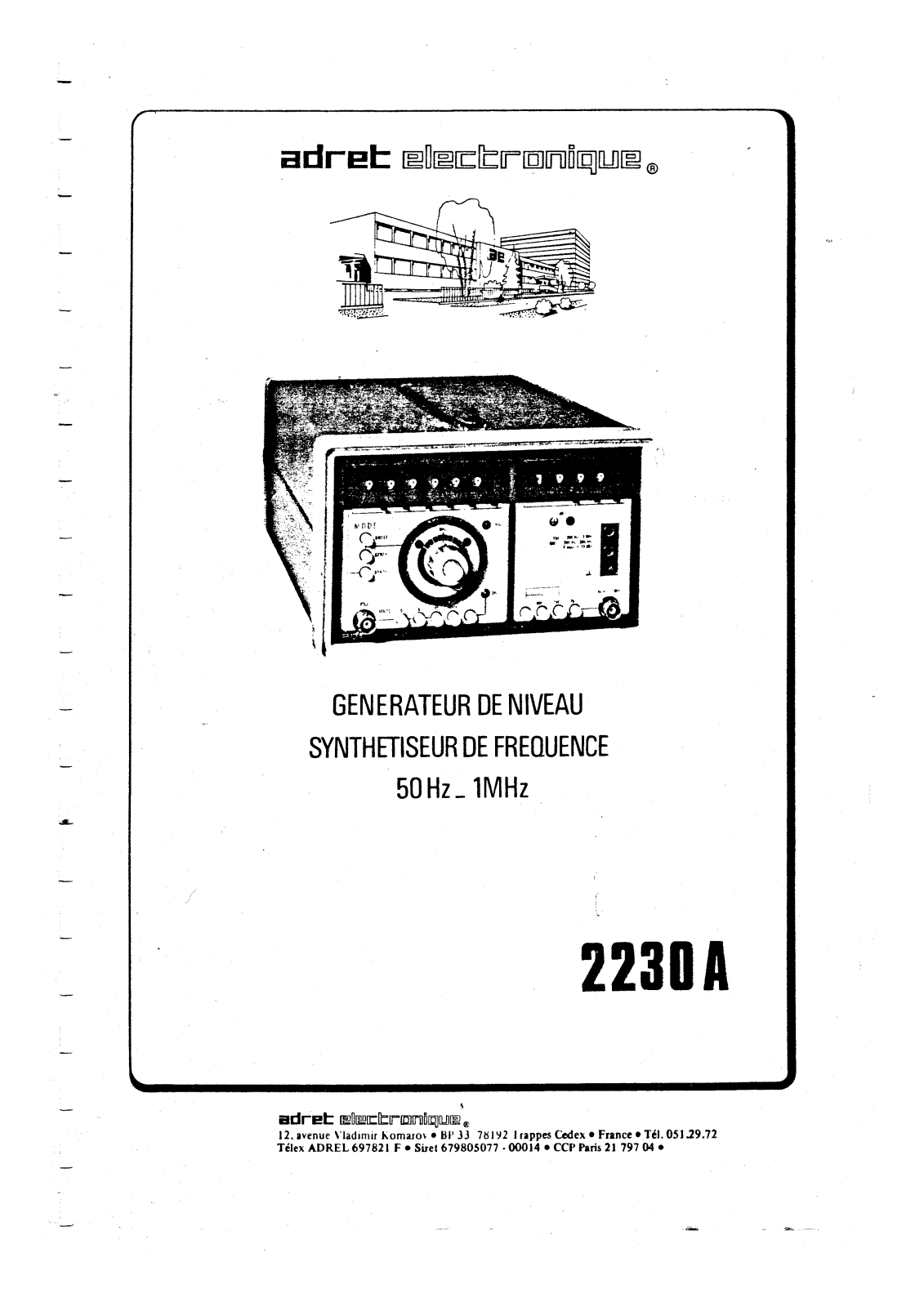 Adret Electronique 2230A Instruction Manual