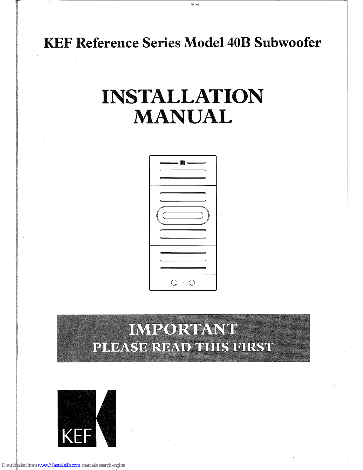 KEF 40B Installation Manual