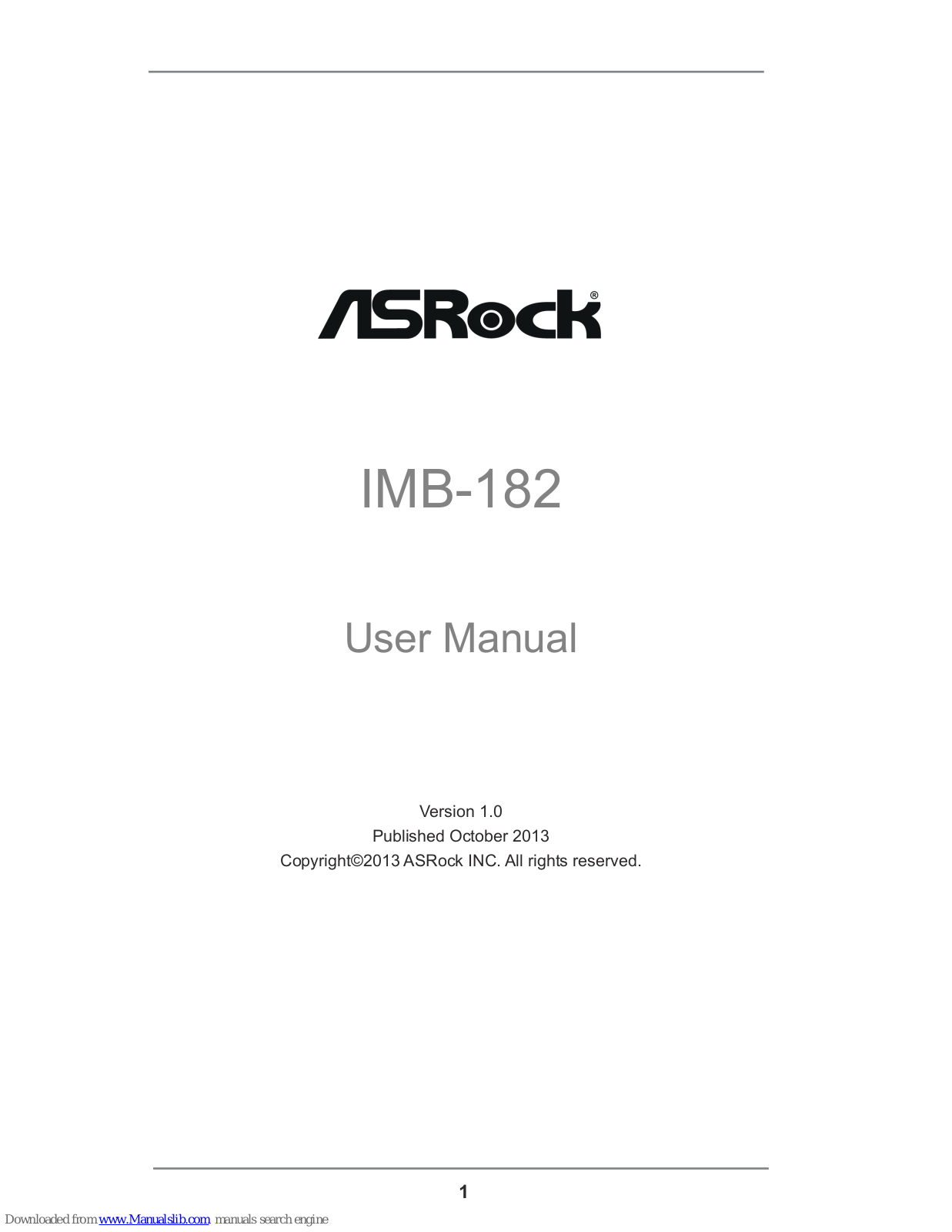 ASROCK IMB-182 User Manual