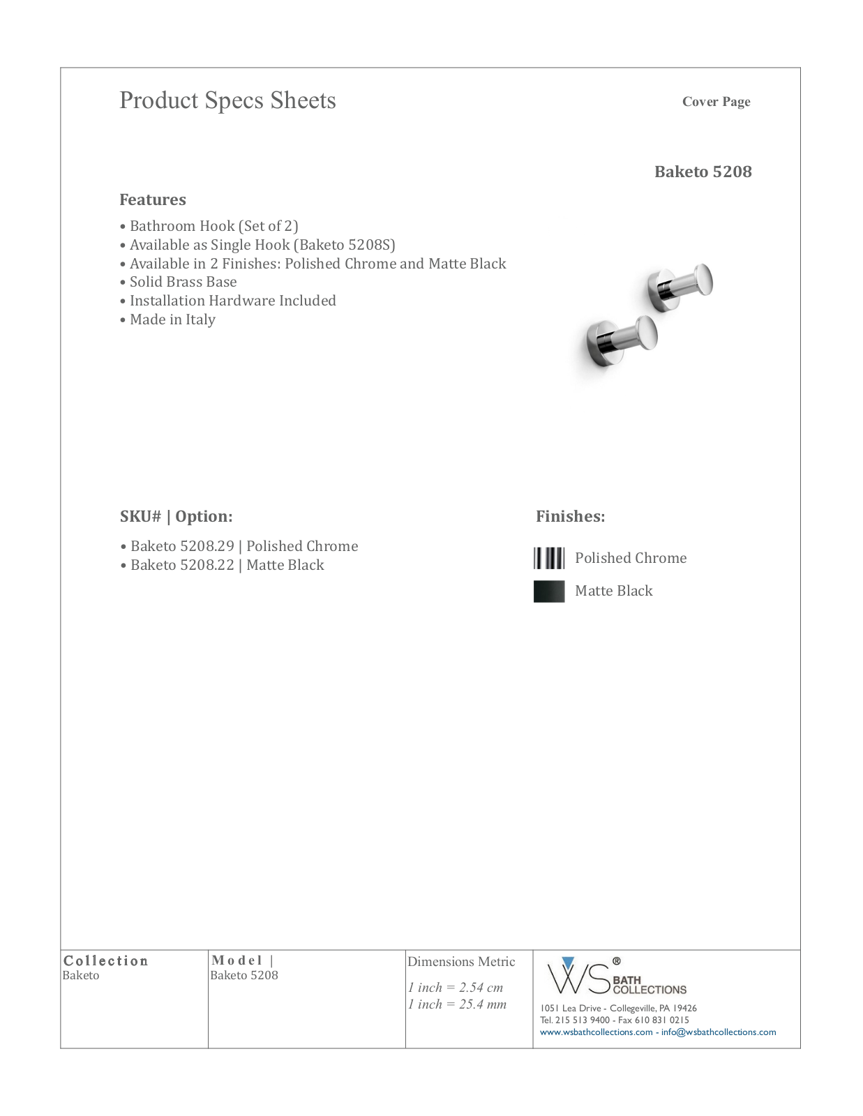 WS Bath Collections WSO1003 Specifications - ManualMachine.com