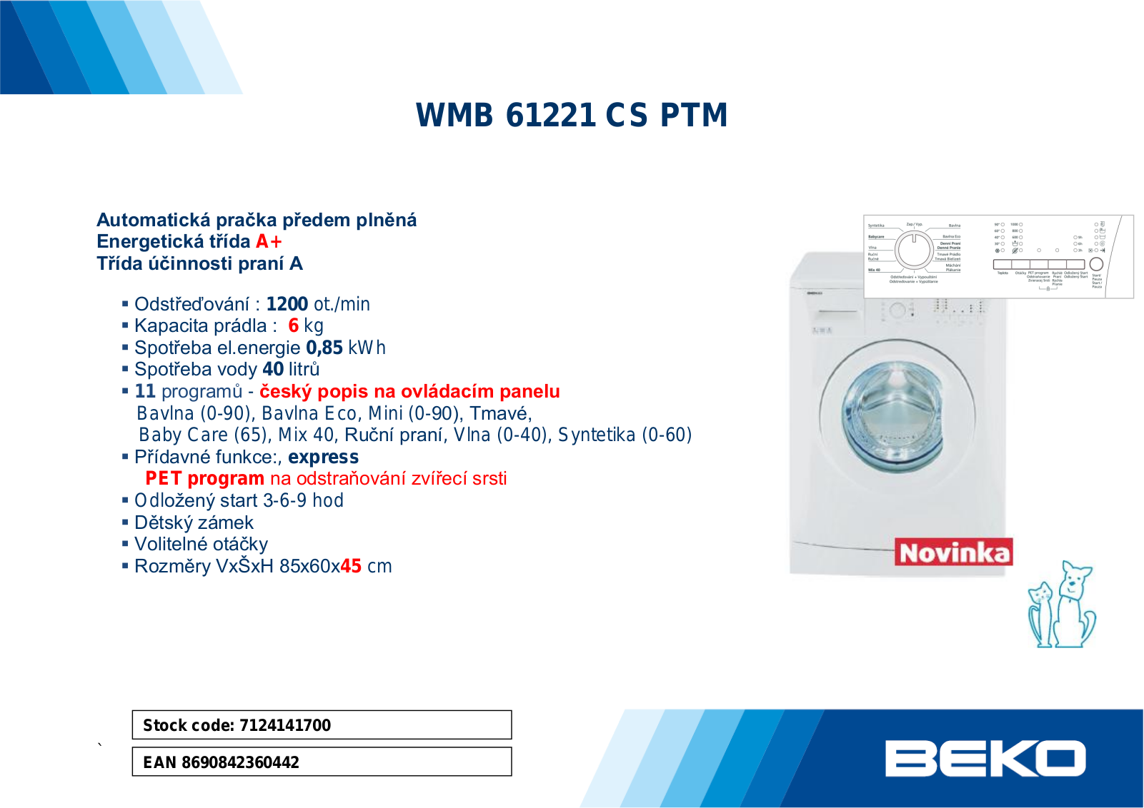 BEKO WMB 61221 CS PTM User Manual