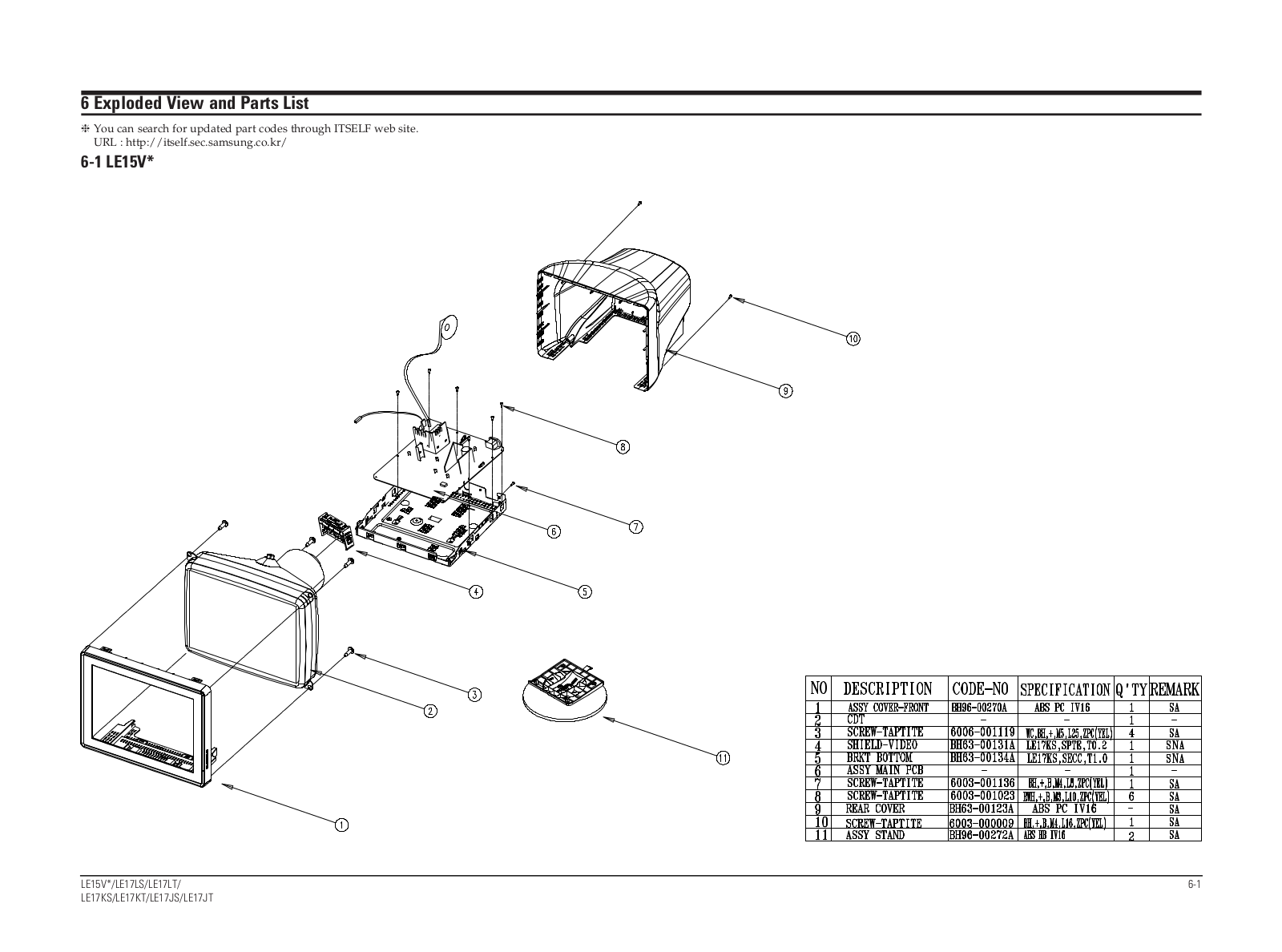 SAMSUNG 793DF Service Manual Exploded View & Part List