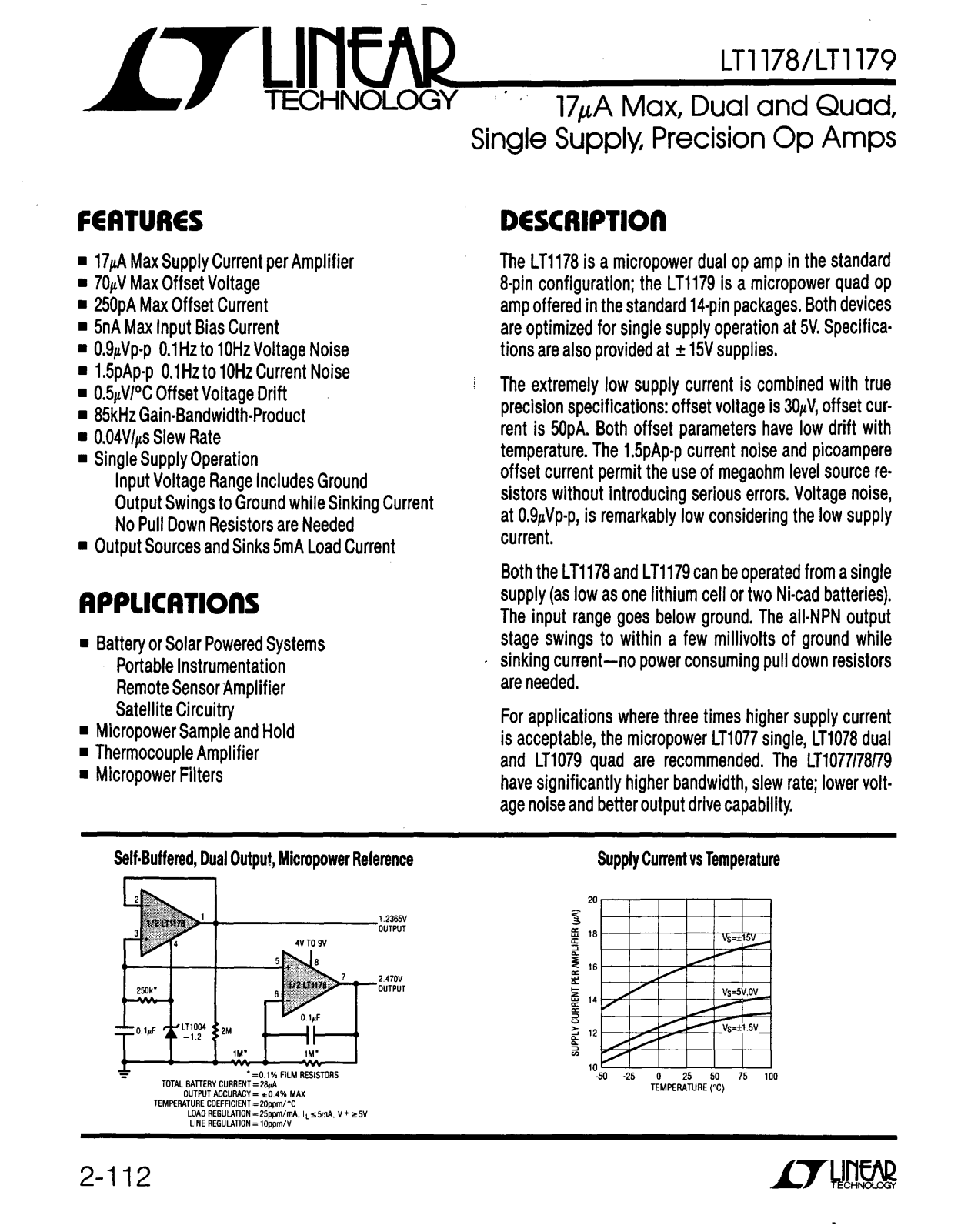 Linear Technology LT1179, LT1178 Datasheet