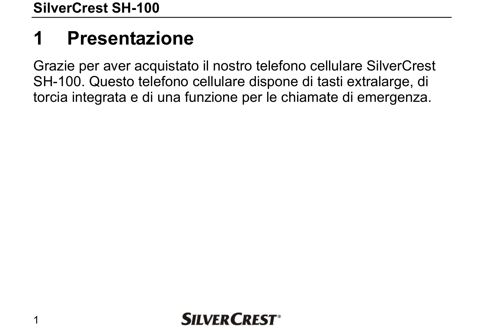 Silvercrest SH-100 User Manual