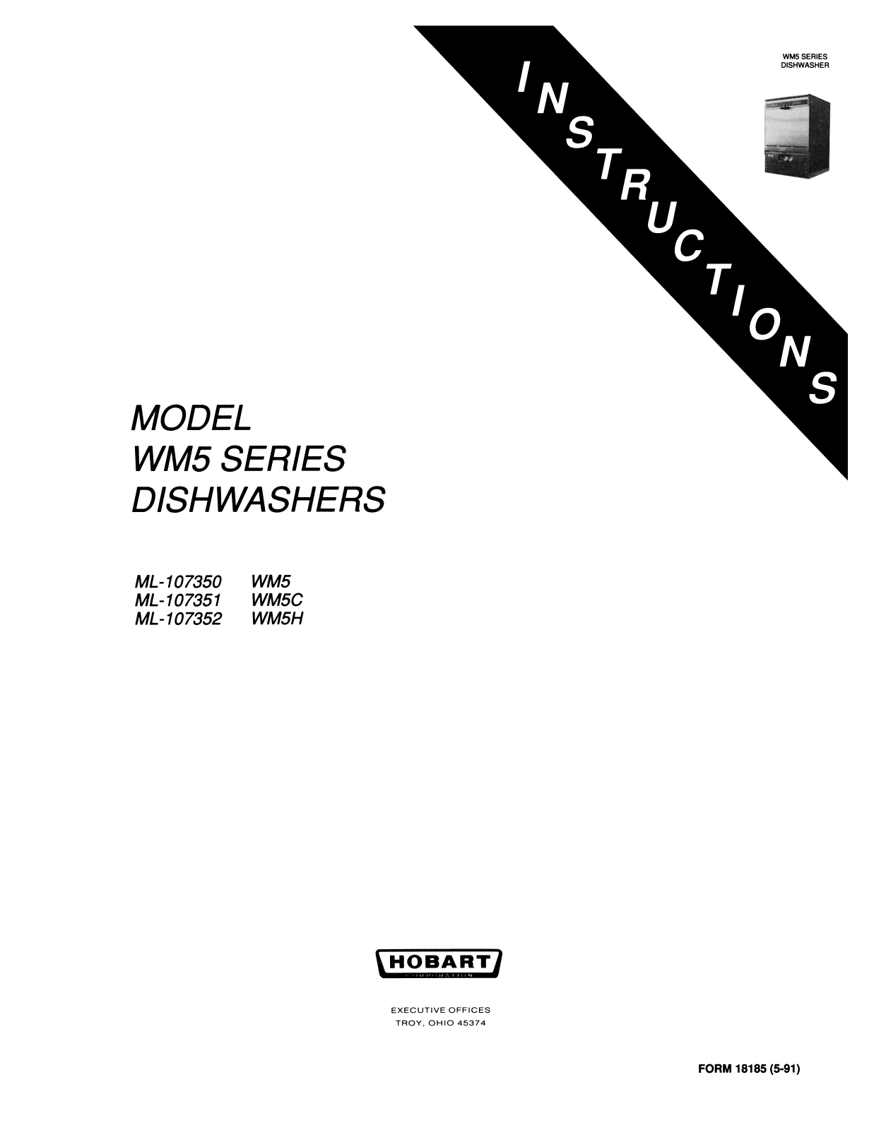 Hobart WM5 Installation Manual