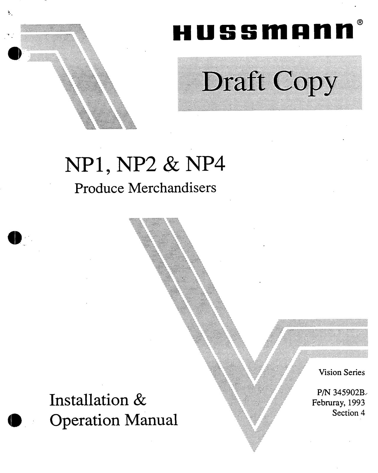 Hussmann NP1, NP4, NP2 Installation And Operation Manual