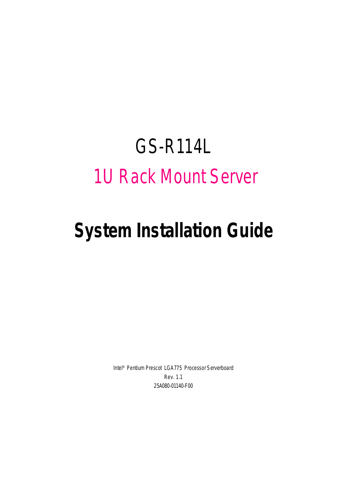 Gigabyte GS-R114L User Manual