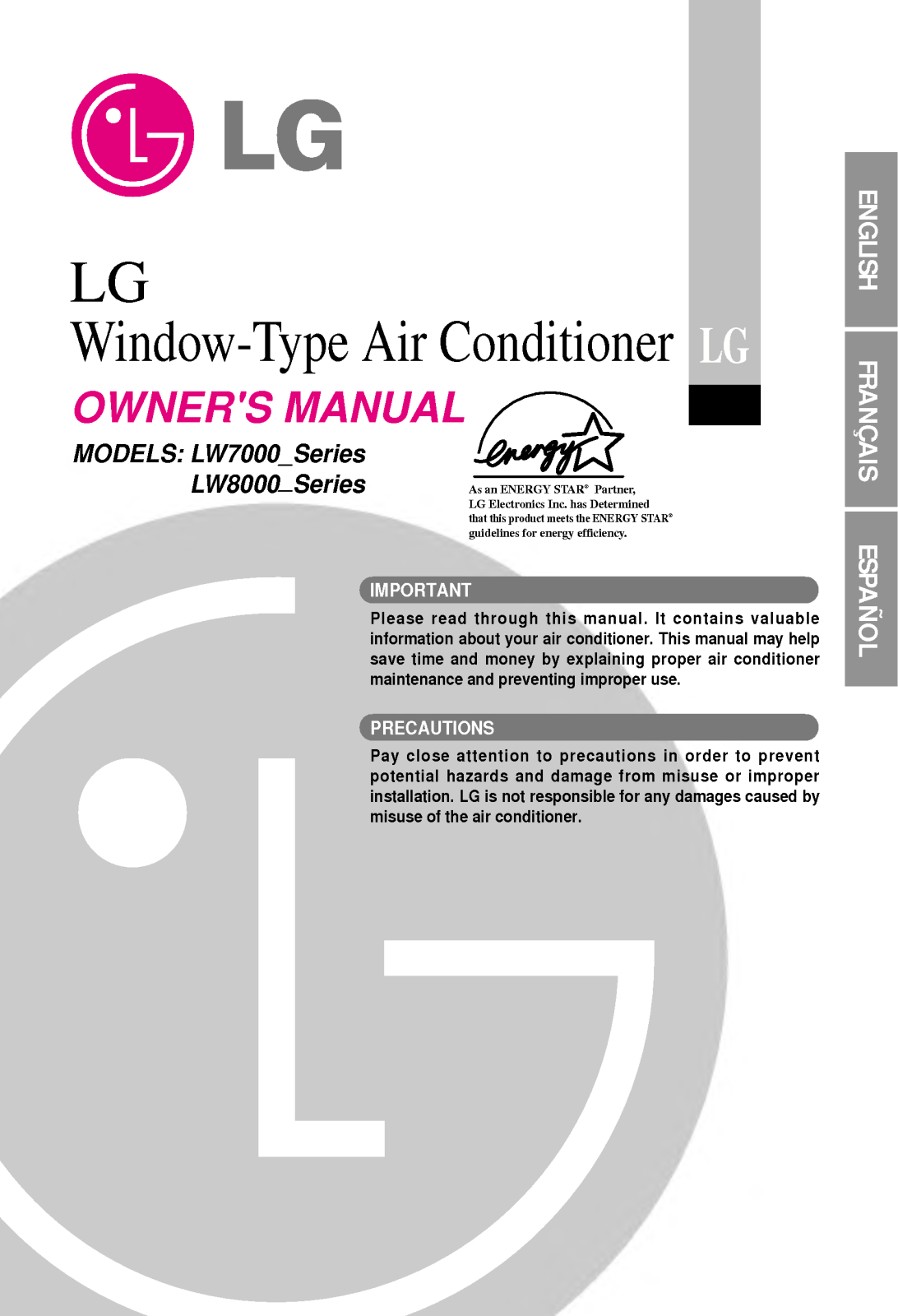 LG LW8000PR User Manual