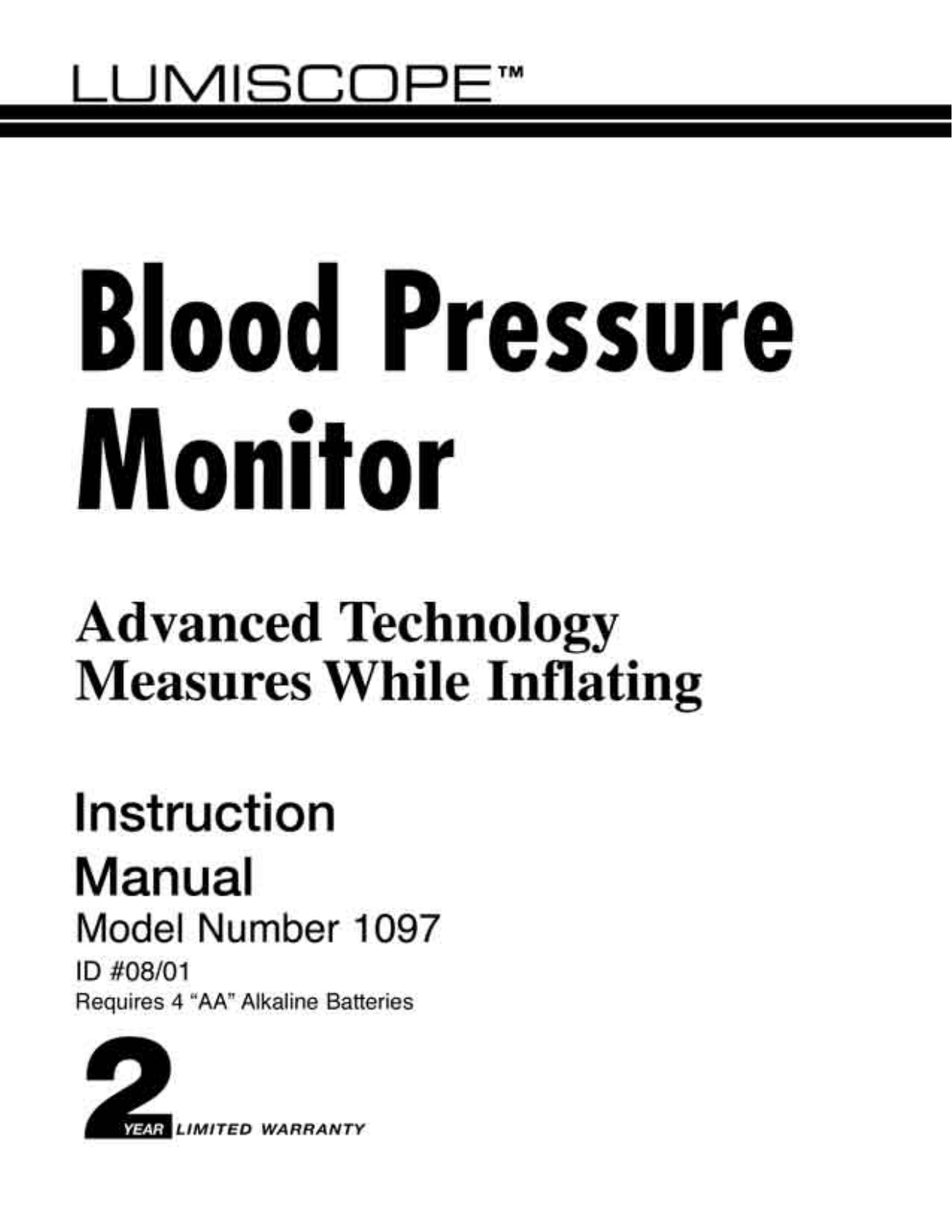 Lumiscope 1097 User Manual