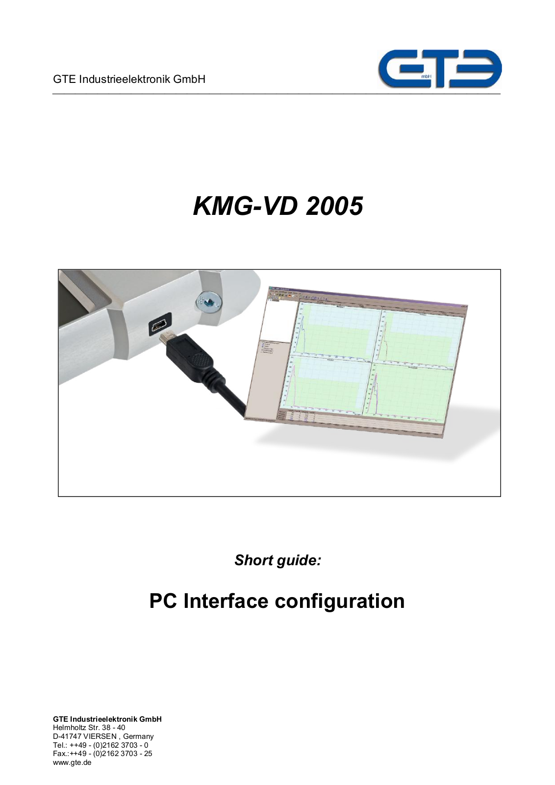 GTE Industrieelektronik KMG VD 2005 Installation Manual