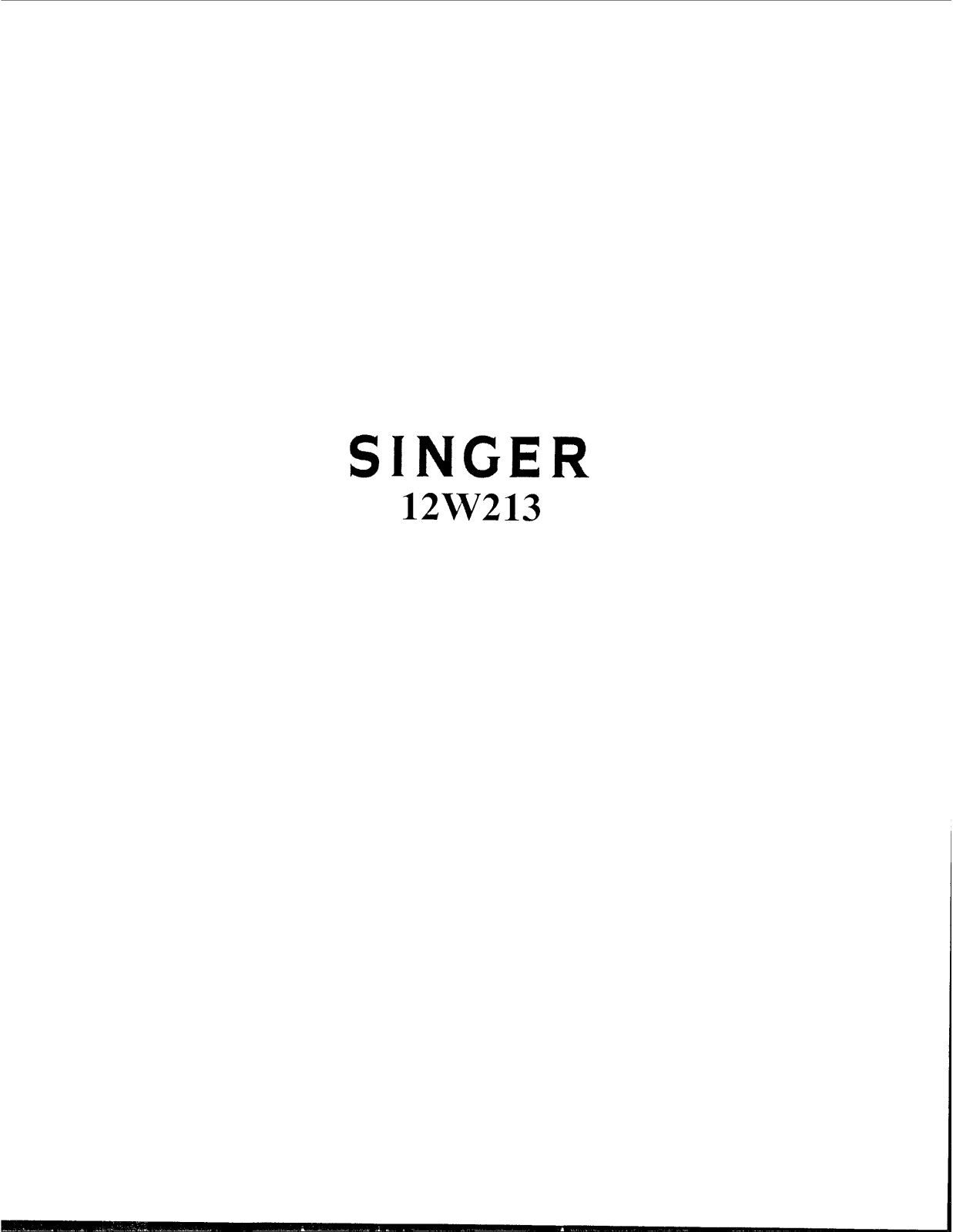 SINGER 12W213 Parts List