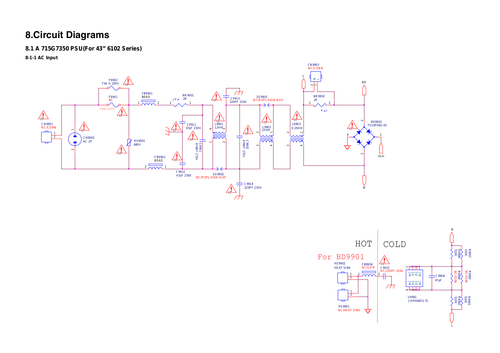 Philips 715G7350 PSU Schematic