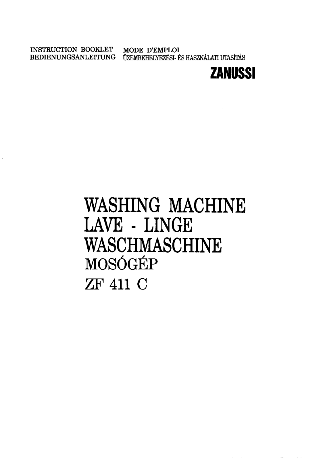 Zanussi ZF411C User Manual