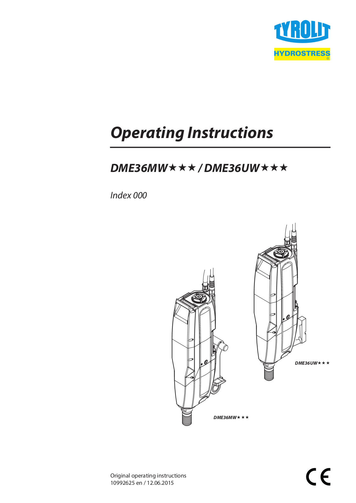 TYROLIT Hydrostress DME36MW Series, DME36UW Series Operating Instructions Manual