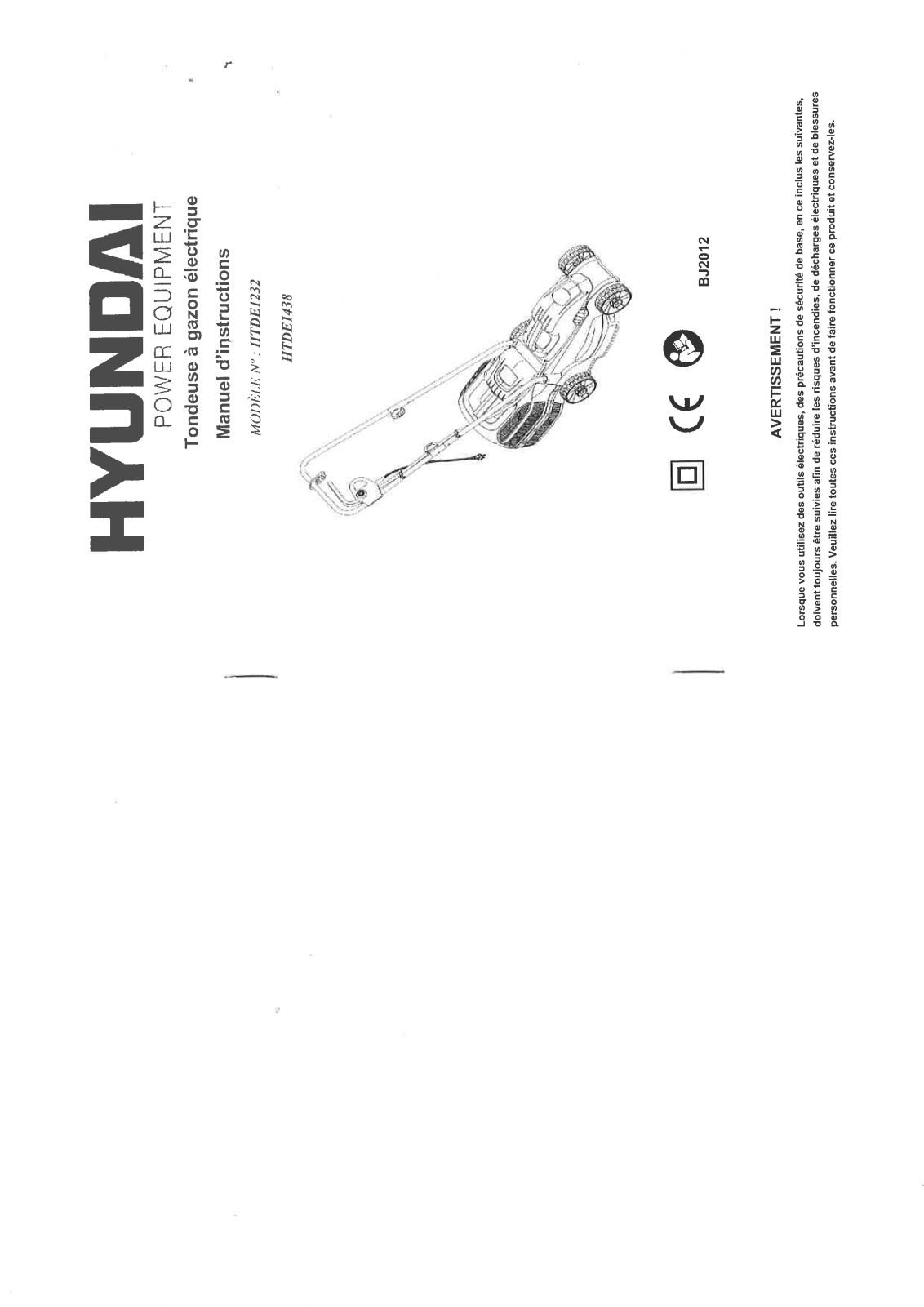 Hyundai HTDE1200, HTDE1400, HTDE1600, HTDE1800 User Manual
