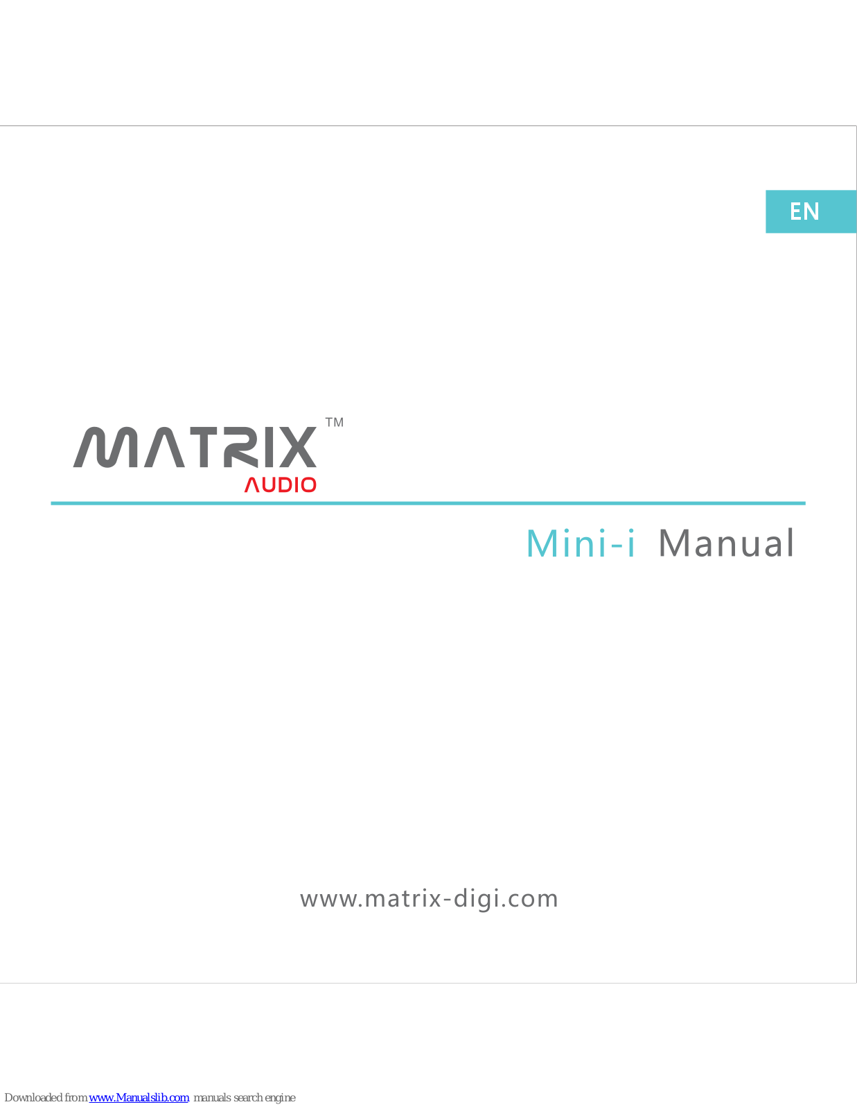 Matrix Audio Mini-i User Manual