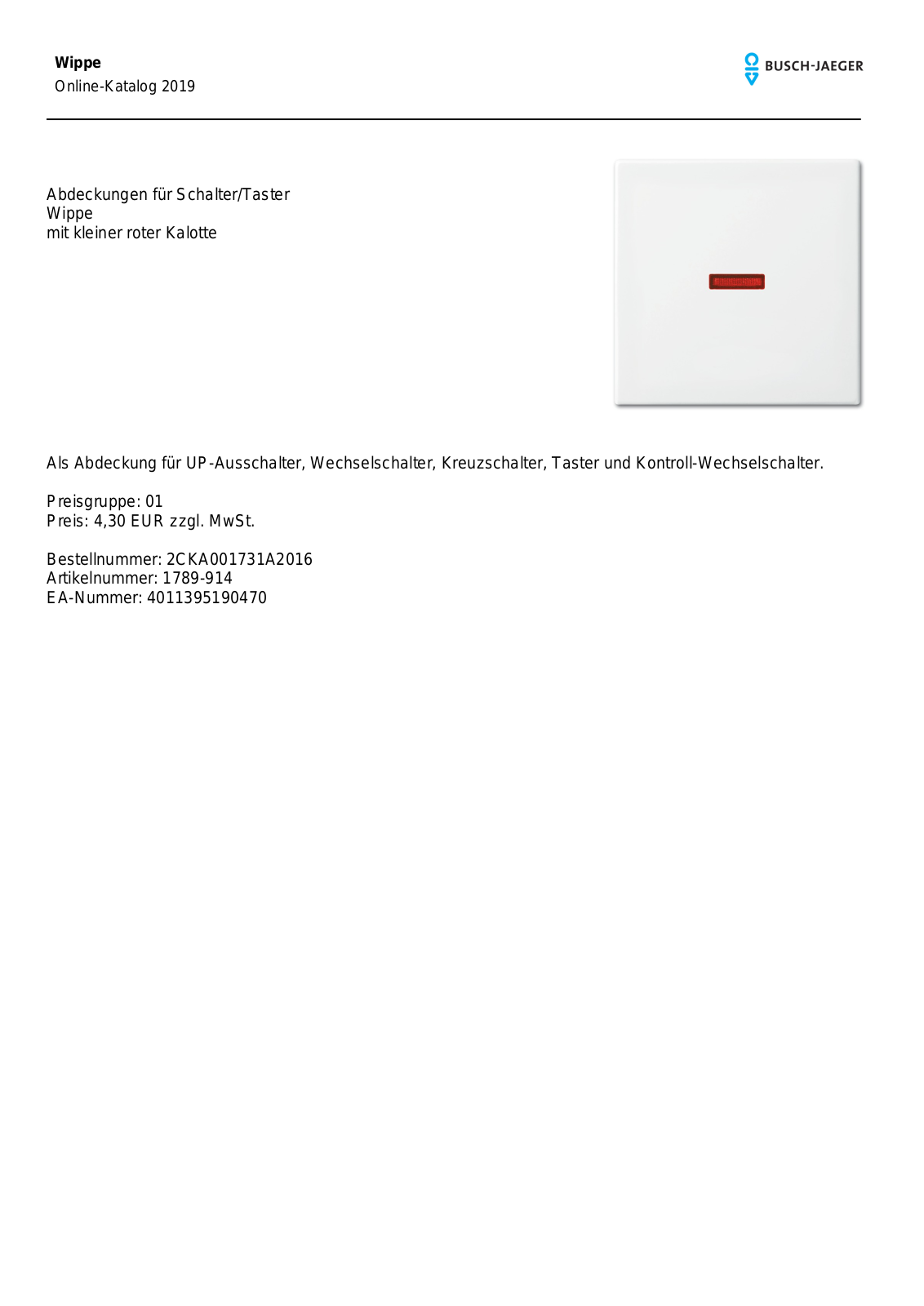 Busch-Jaeger 1789-914 User Manual