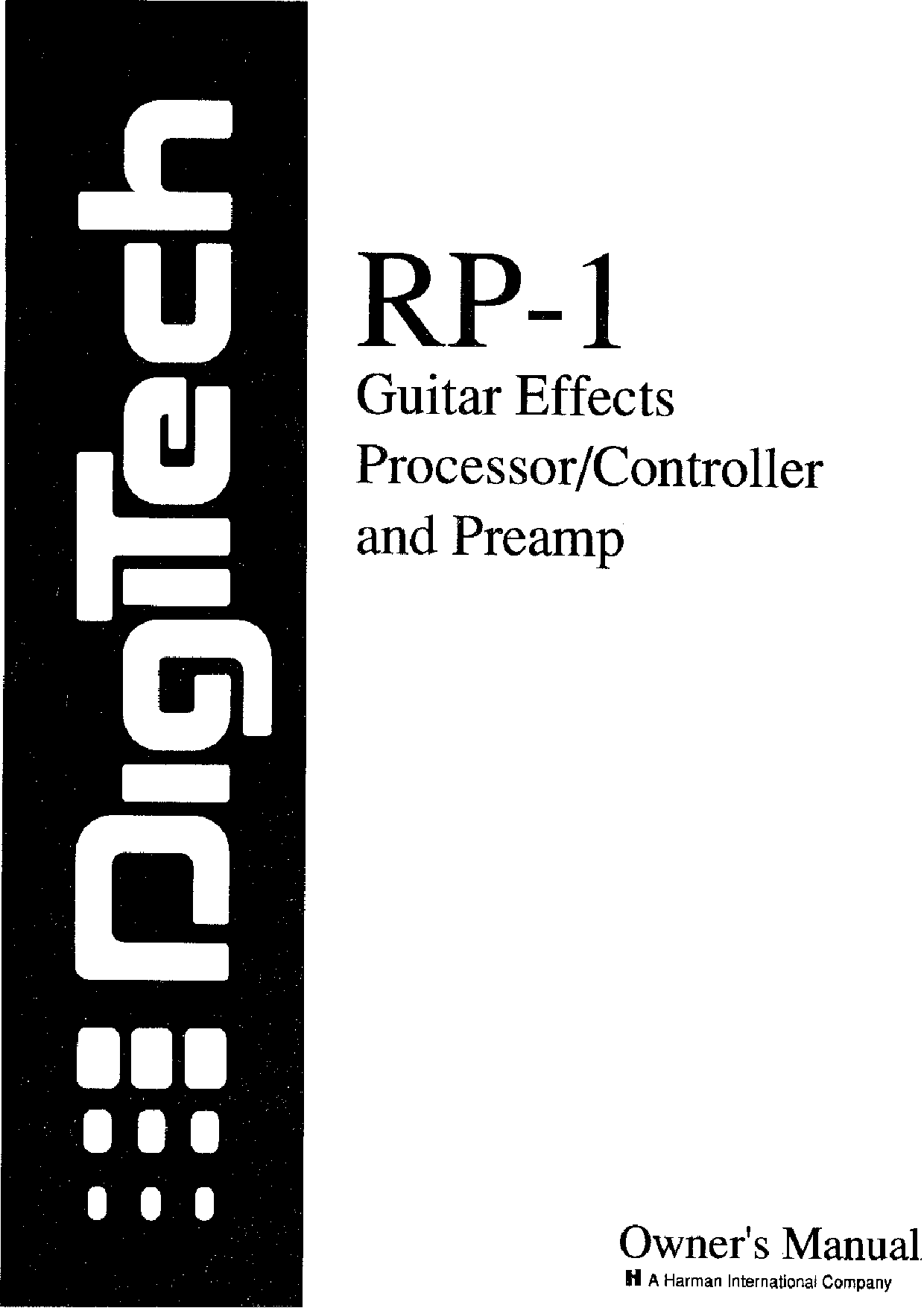 DigiTech RP1 User Manual