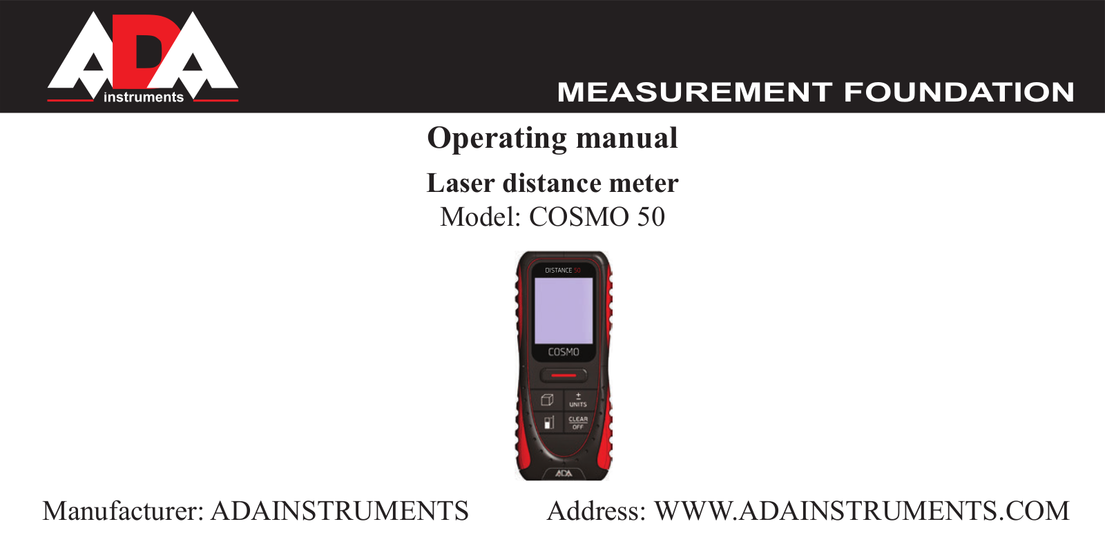 ADA INSTRUMENTS Cosmo 50 User Manual