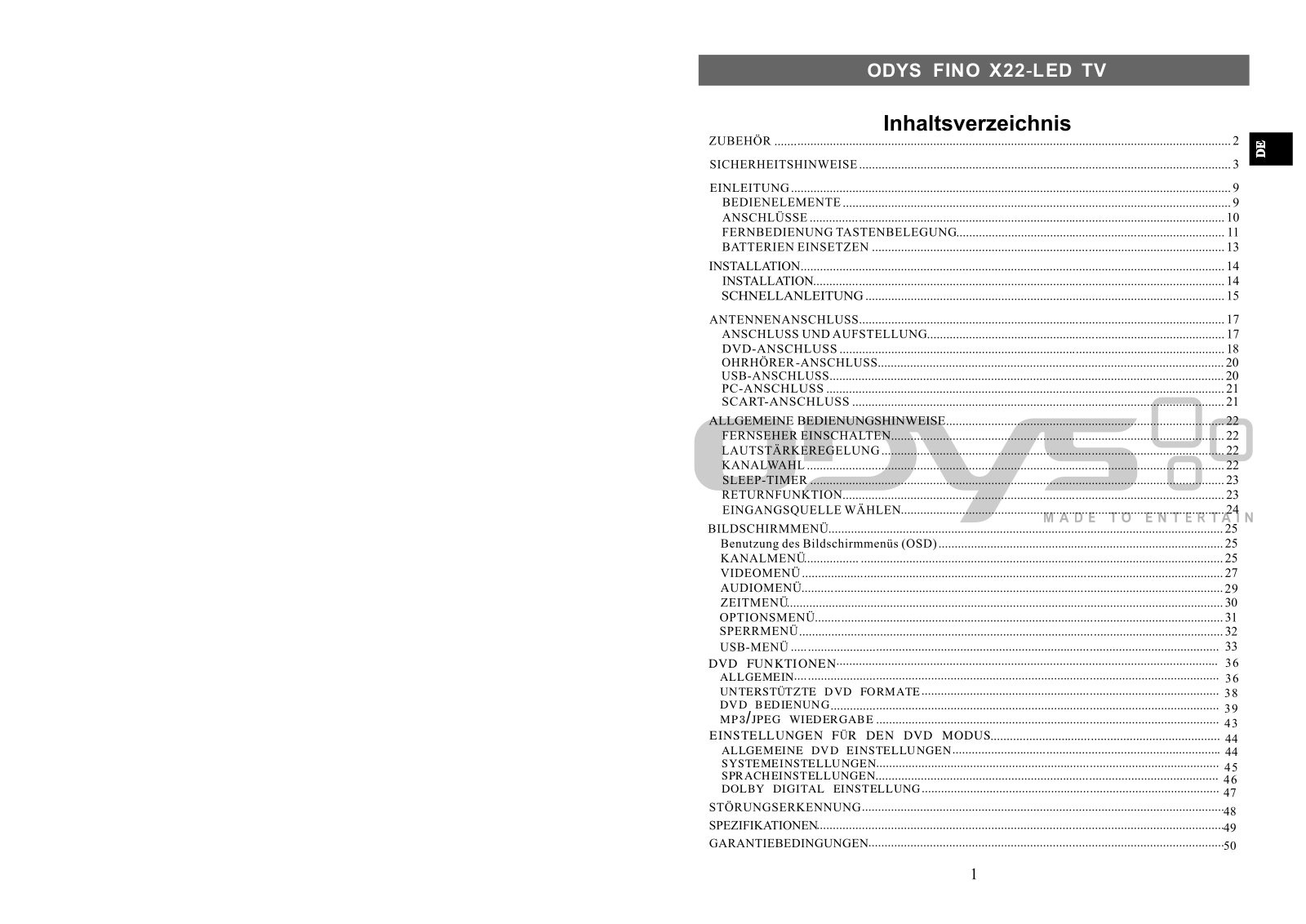 ODYS Fino X22 User Manual