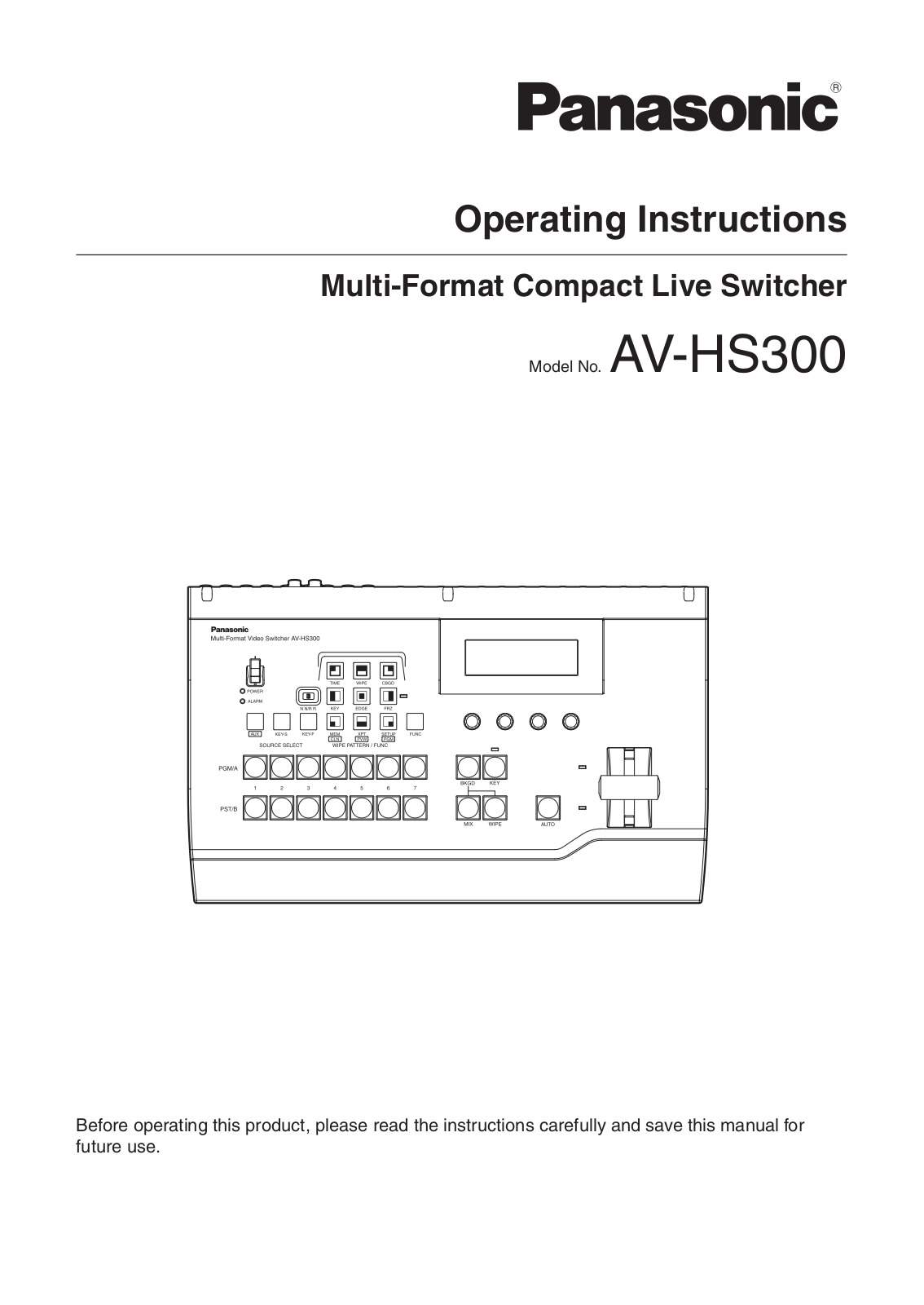 Panasonic AV-HS300 User Manual