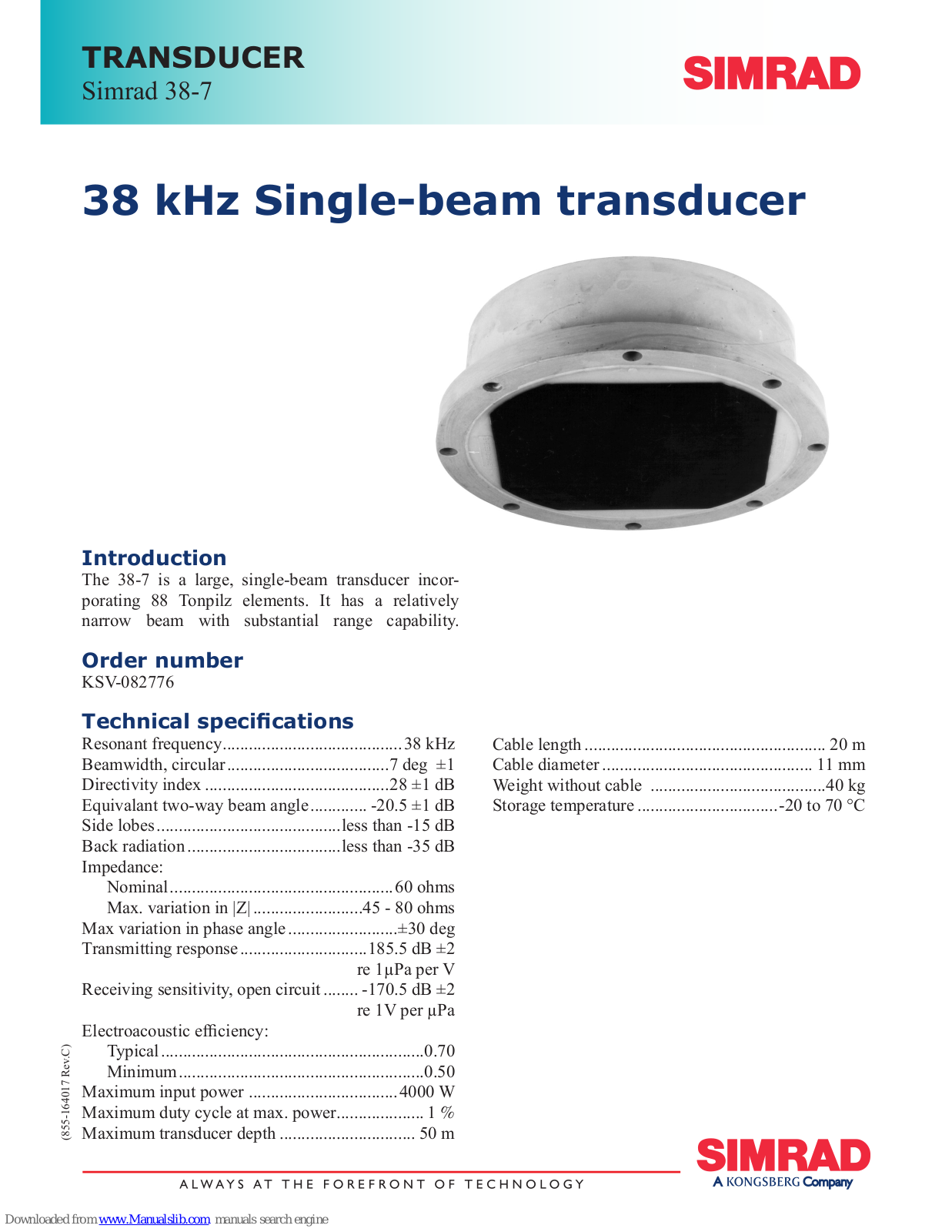 Simrad 38-7 - DATASHEET REV C Datasheet - ManualMachine.com