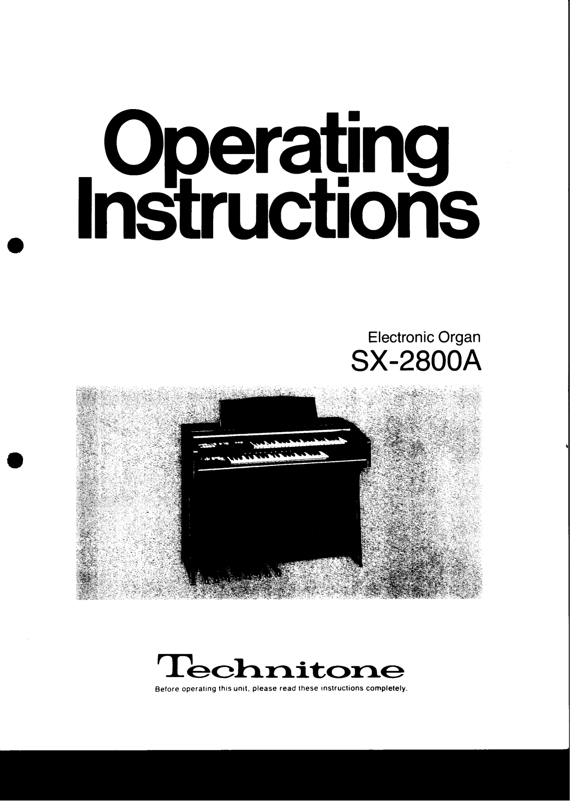 Technics SX-2800A User Manual