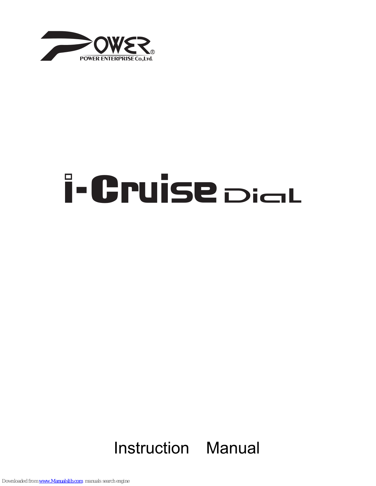 Power i-Cruise Dial Instruction Manual