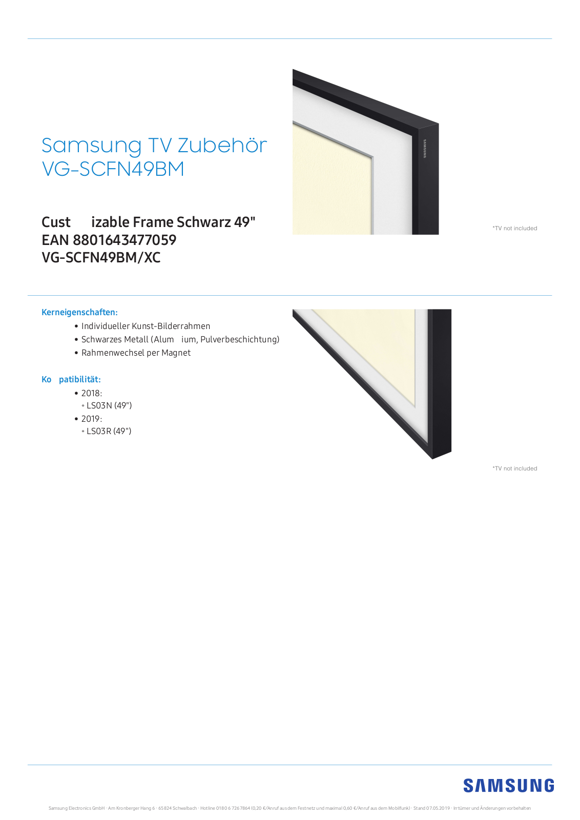 Samsung VG-SCFN49BM-XC Technical data