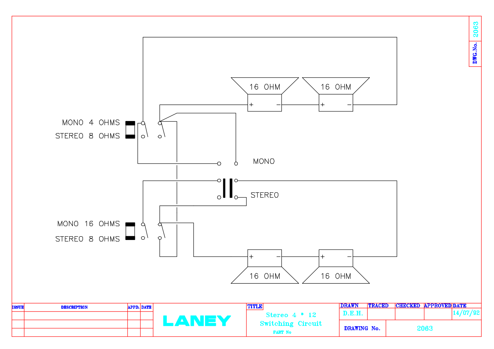 Laney 4by12 Schematic