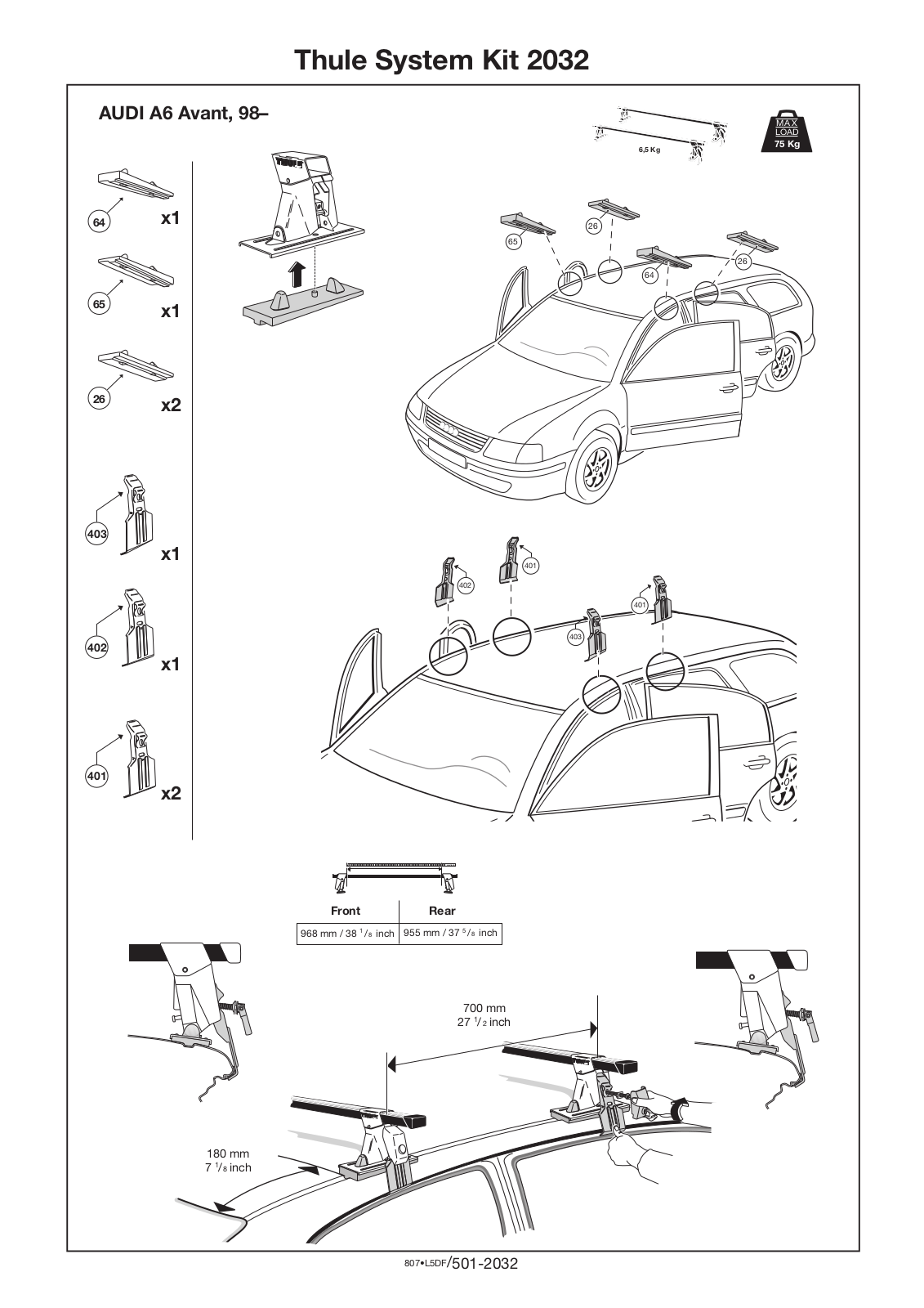 Thule Kit 2032 User Manual