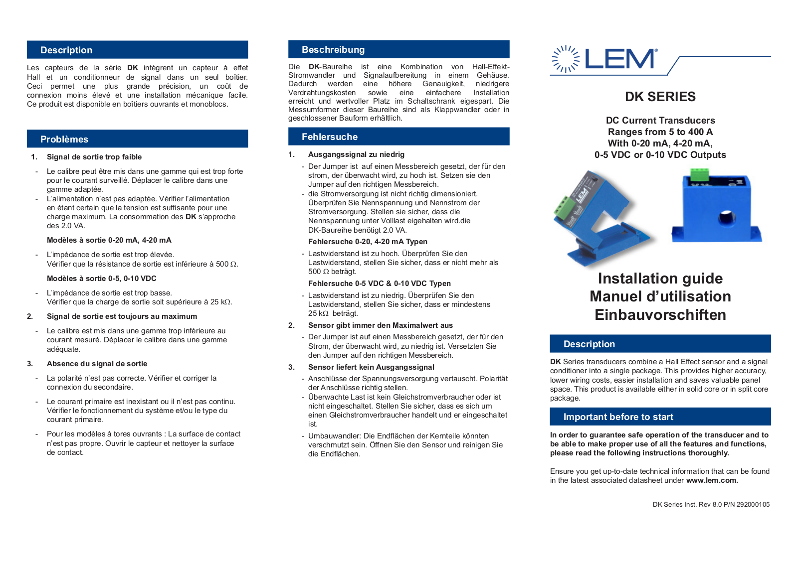 LEM DK Installation Manual - ManualMachine.com
