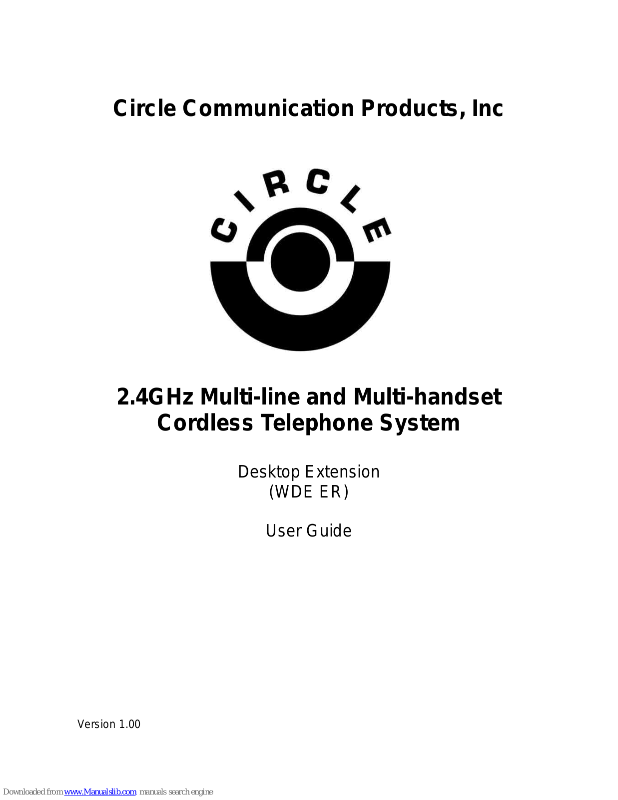 CIRCLE WDE ER User Manual - ManualMachine.com